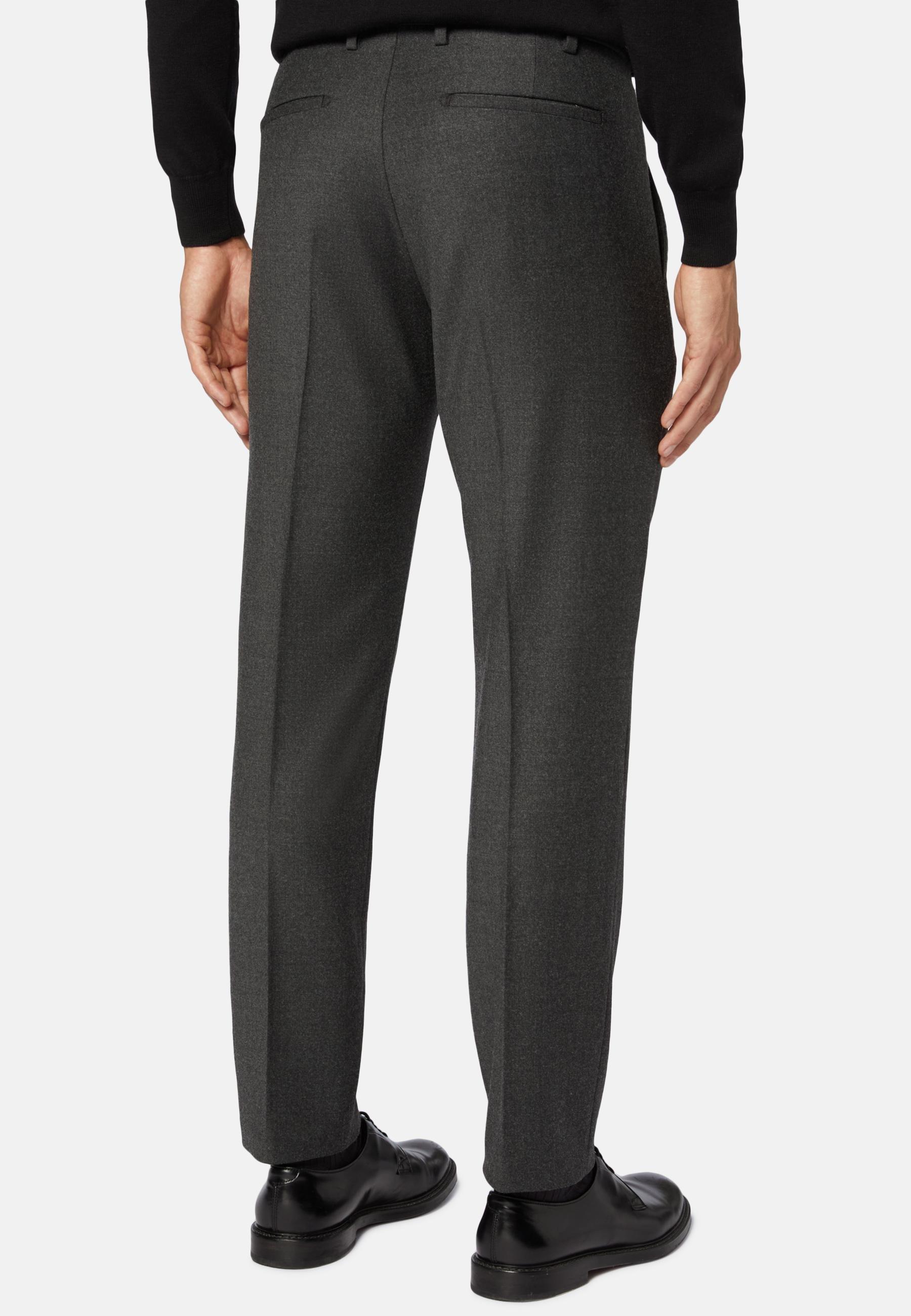 Trousers In Stretch Flannel Grey, Dark Grey, large image number 5