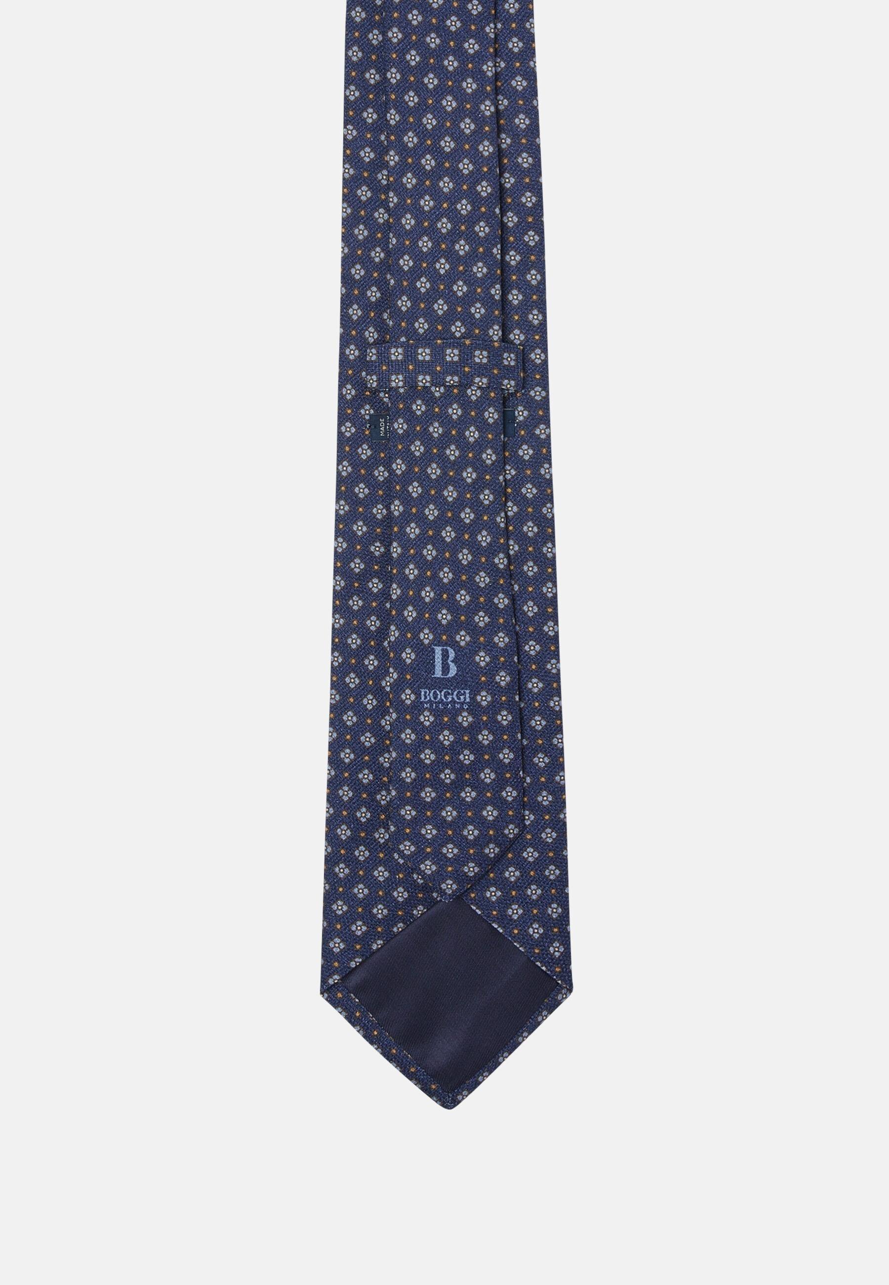 Floral Silk Tie Blue, Navy blue, large image number 0