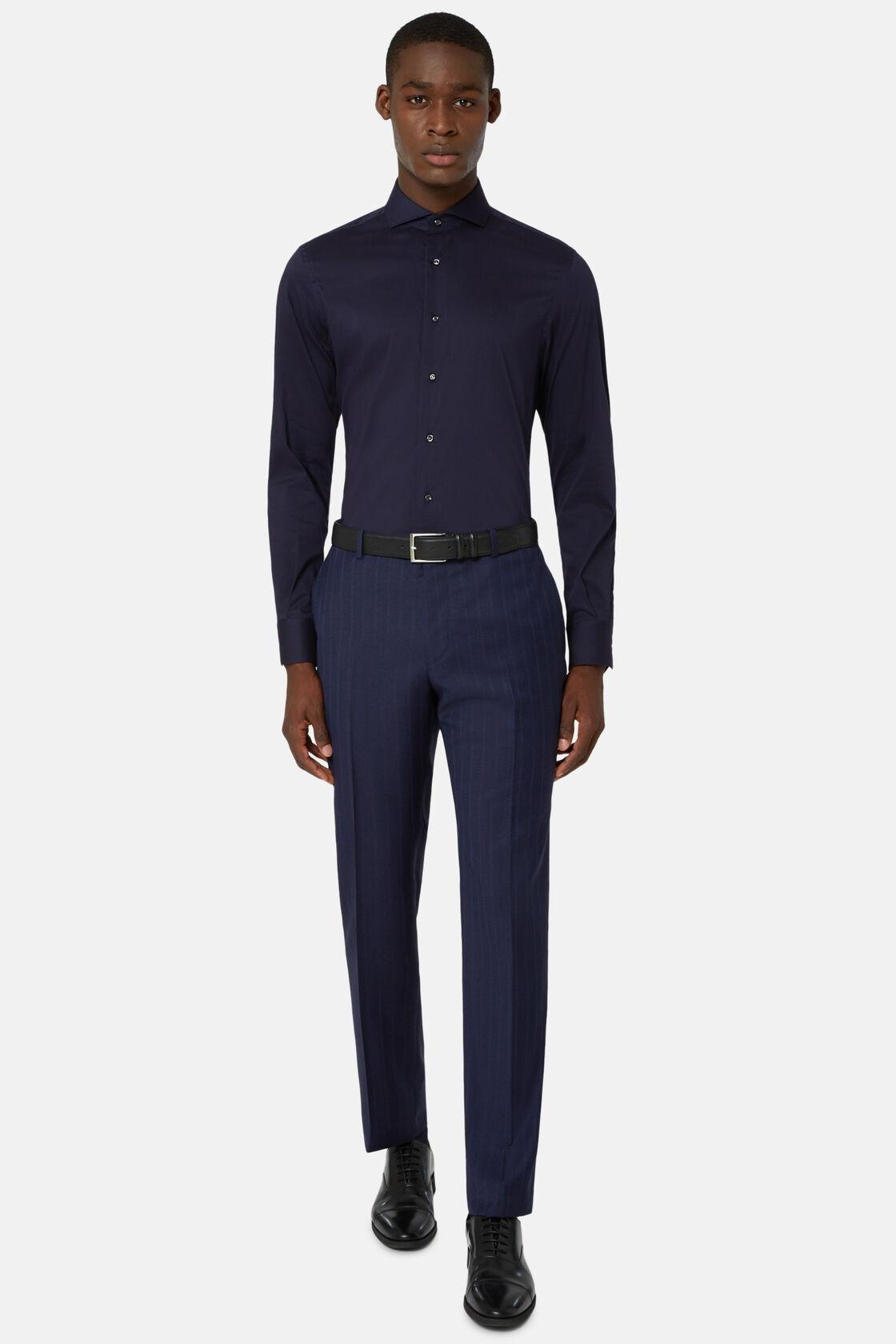 Slim Shirt Blue, Navy blue, medium