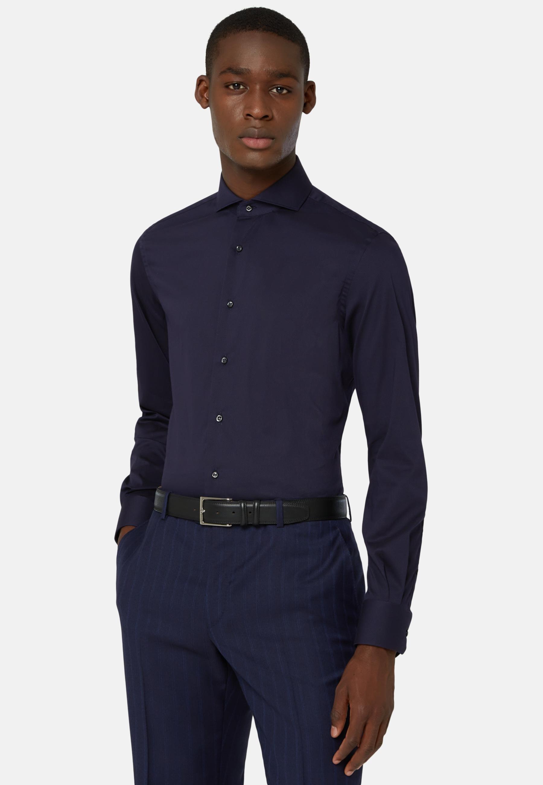 Slim Shirt Blue, Navy blue, large image number 1