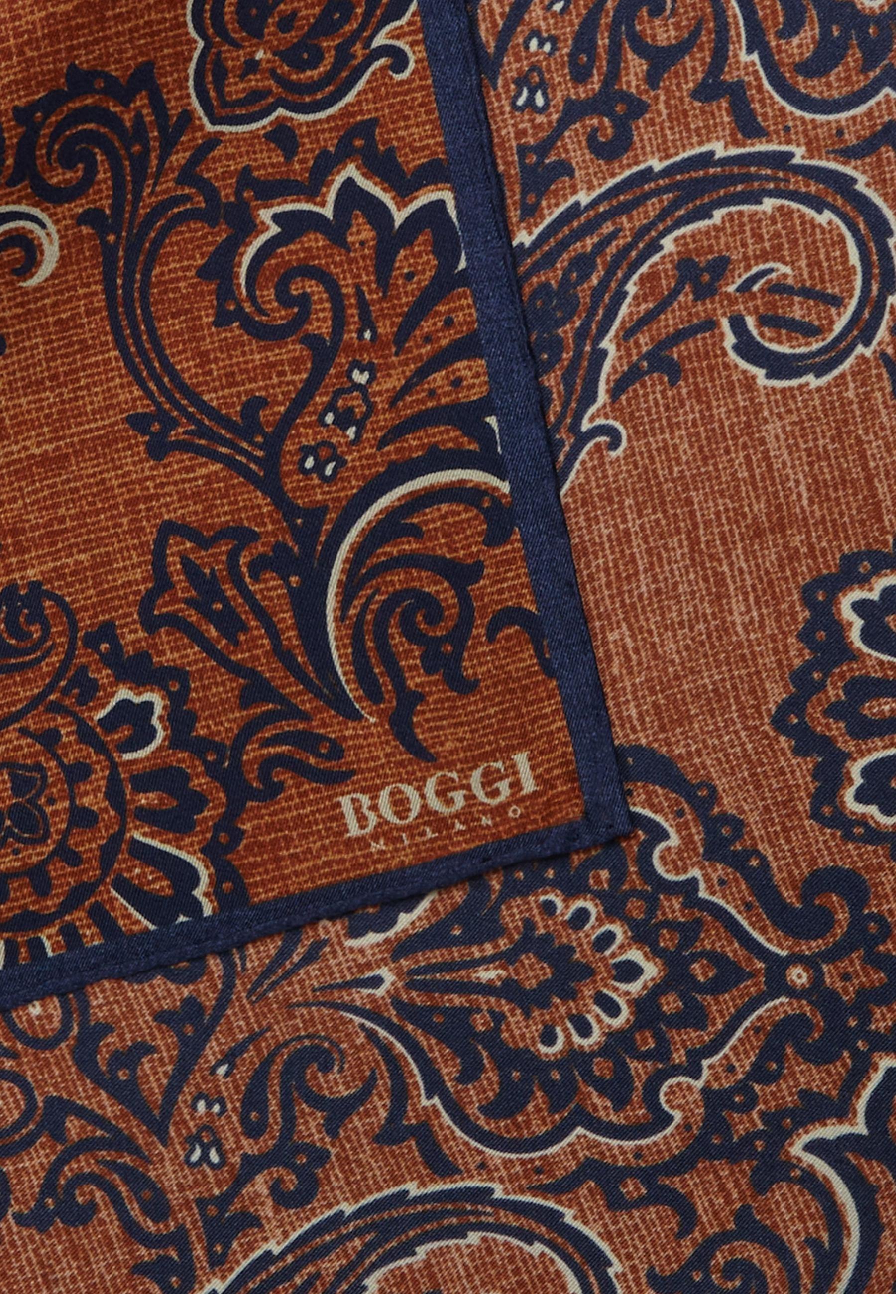 Red Macro Paisley Print Silk Pocket Square, , large image number 0
