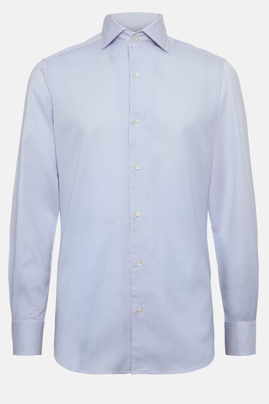 Striped Cotton Dobby Shirt Blue, Light Blue, large image number 10