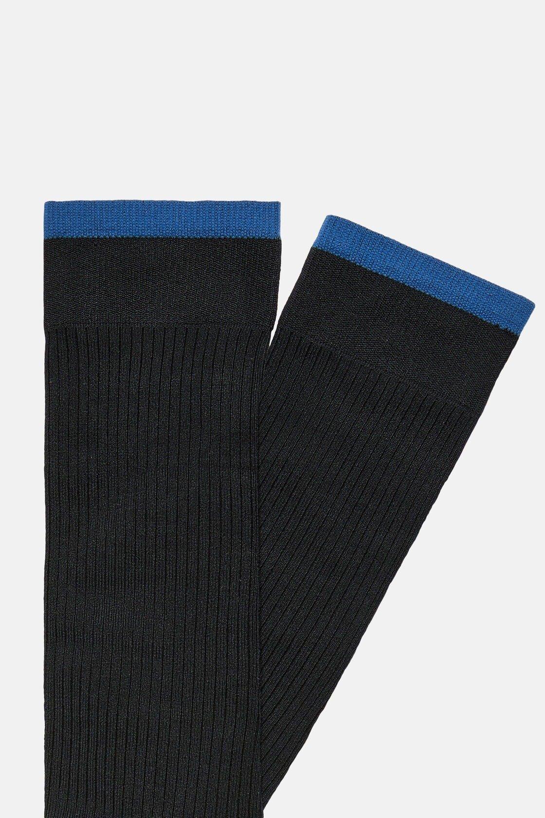 Ribbed Pattern Socks Blue, Navy blue, large image number 2