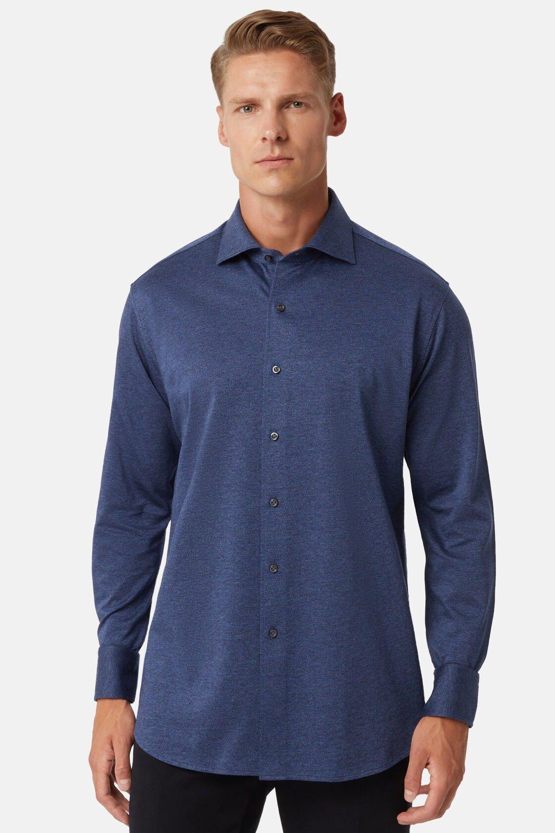 Cotton Jersey Polo Shirt Blue, Navy blue, large image number 0