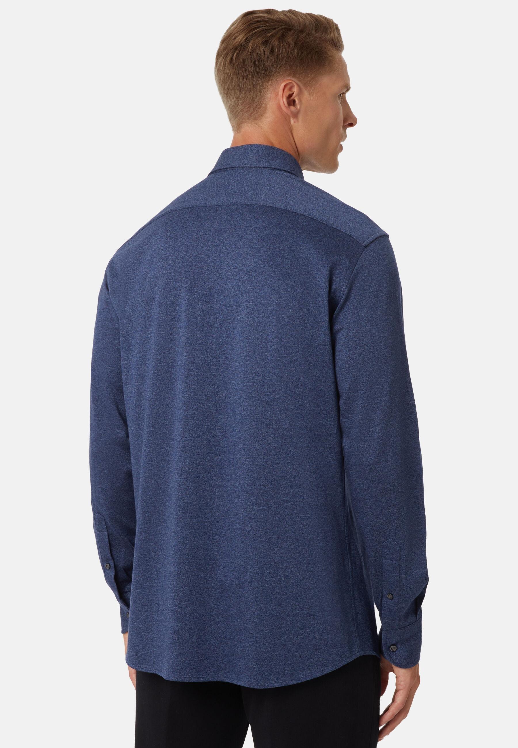 Cotton Jersey Polo Shirt Blue, Navy blue, large image number 5