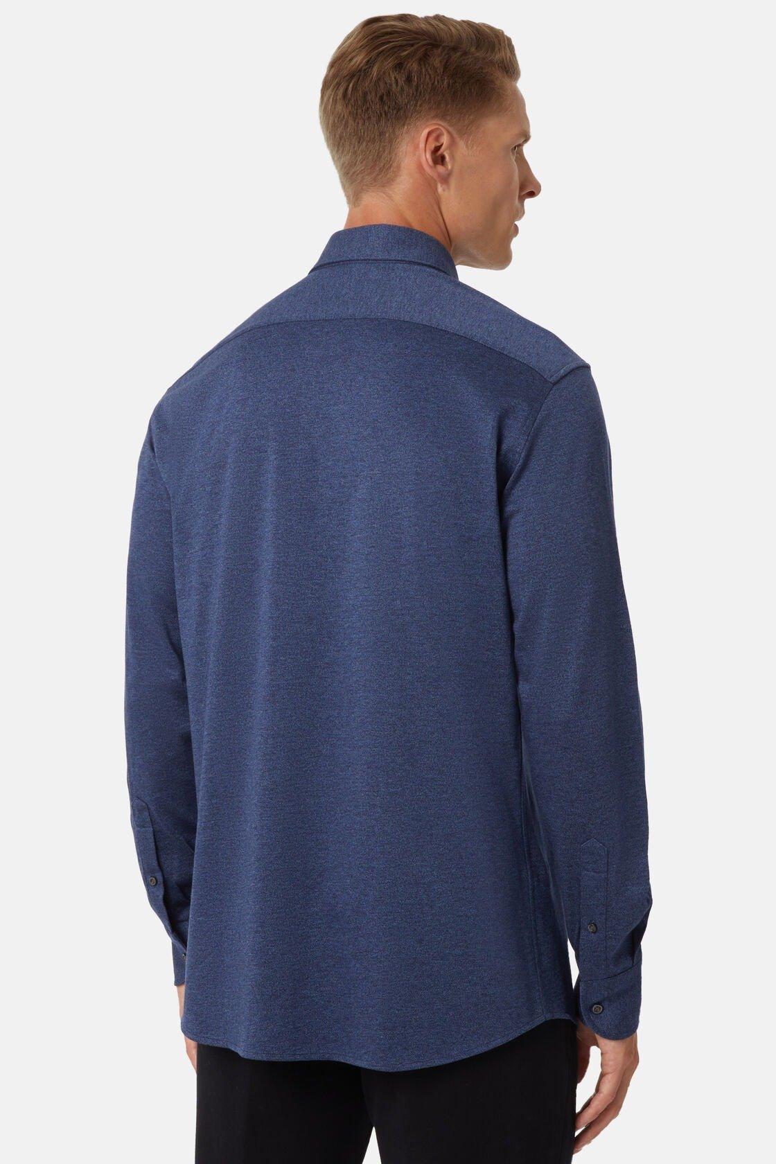 Cotton Jersey Polo Shirt Blue, Navy blue, large image number 6