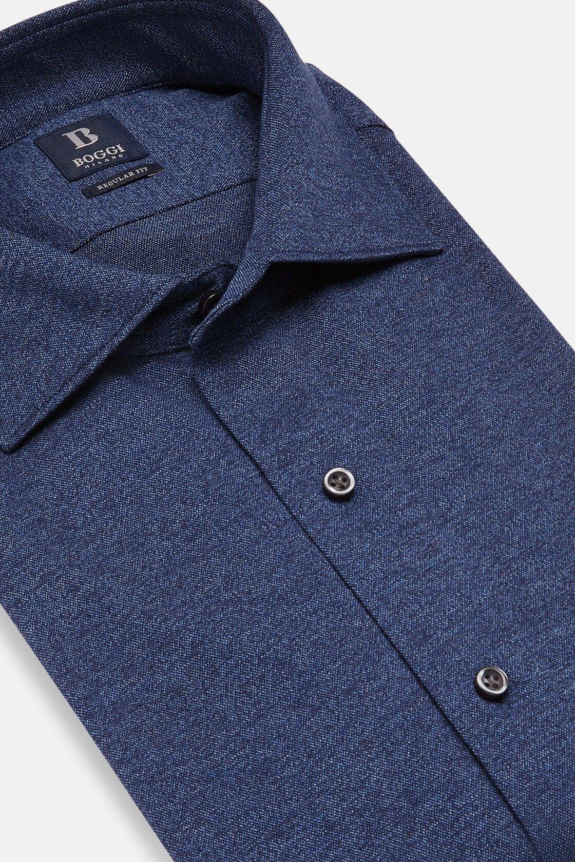 Cotton Jersey Polo Shirt Blue, Navy blue, large image number 12