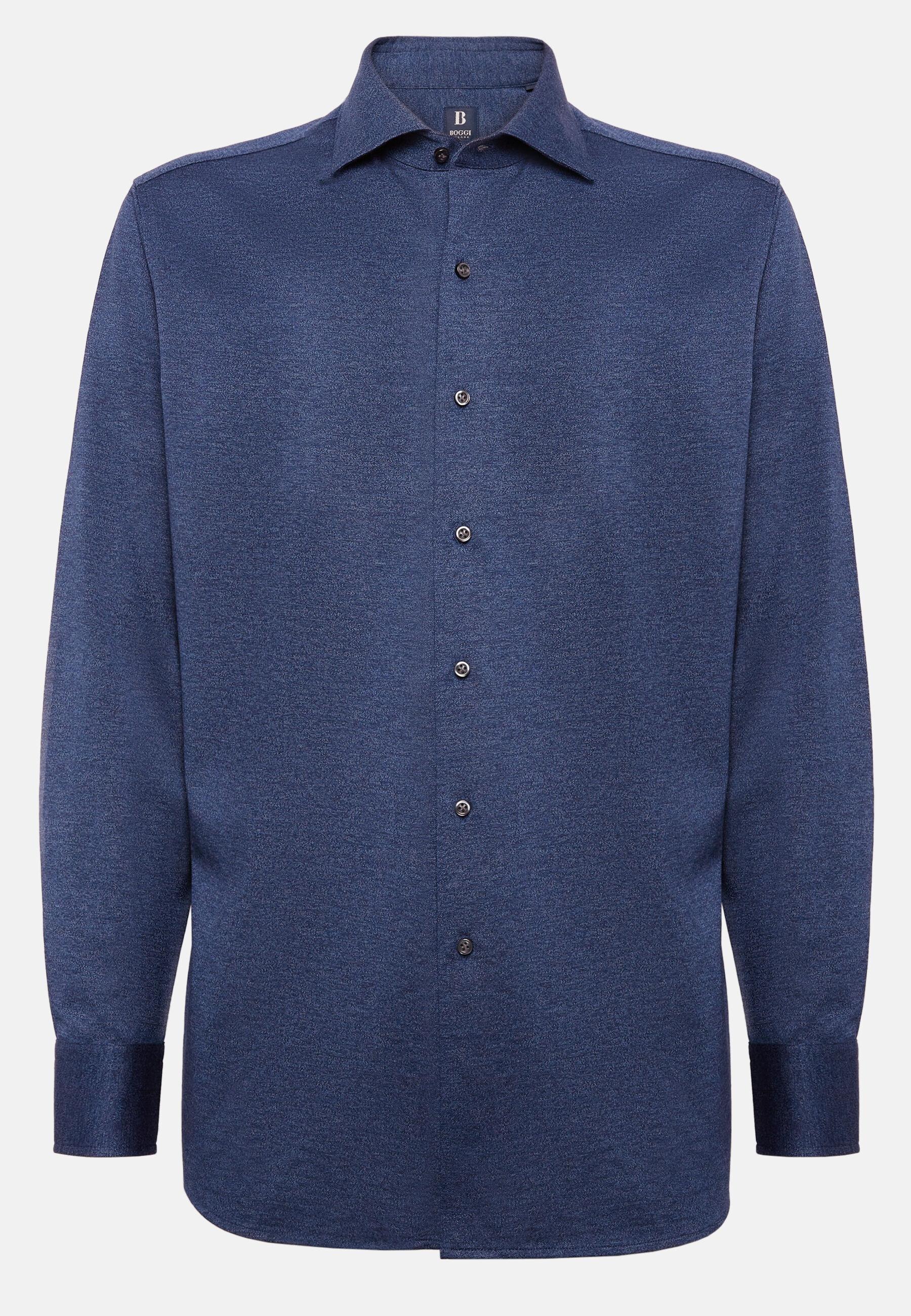 Cotton Jersey Polo Shirt Blue, Navy blue, large image number 14