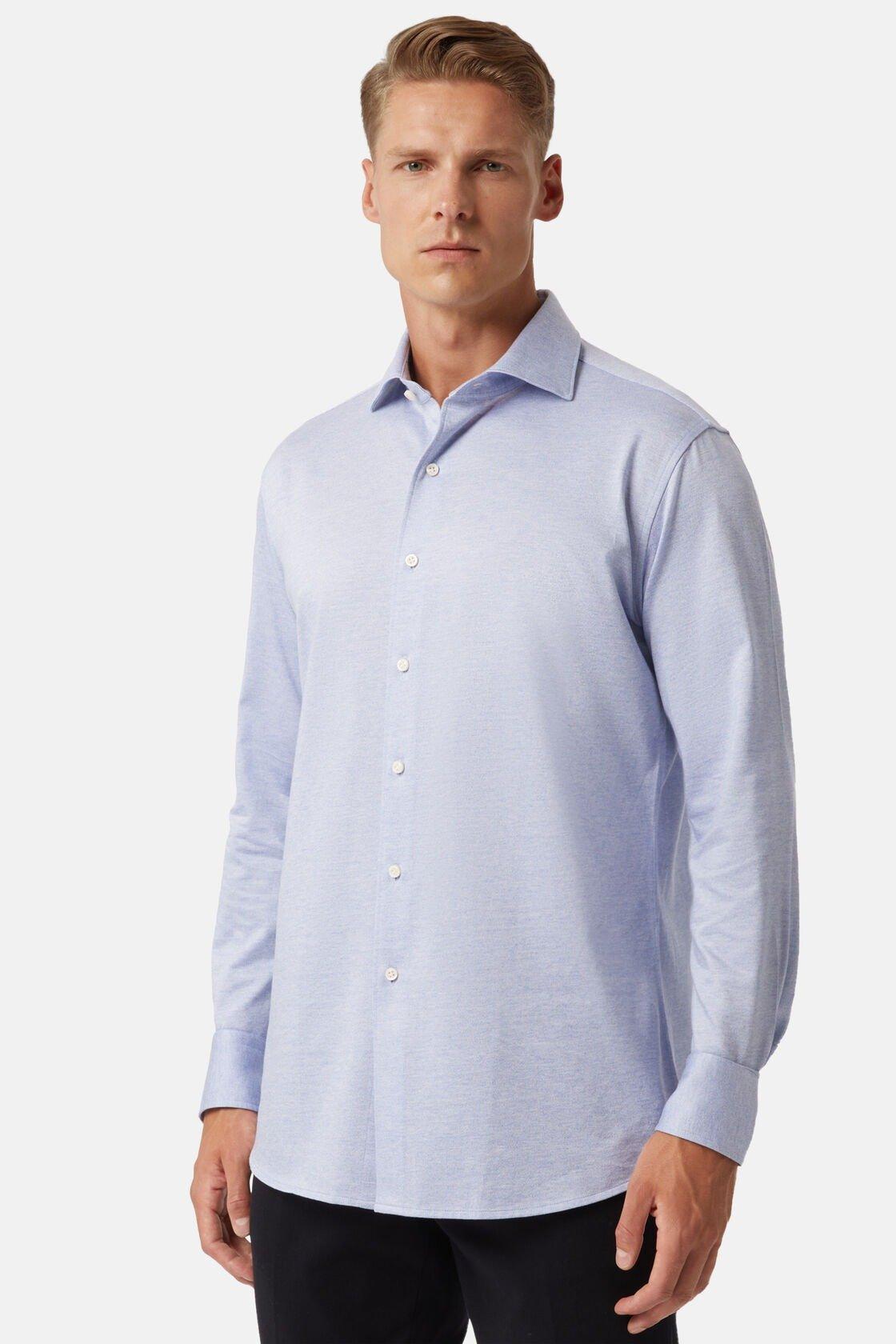 Cotton Jersey Polo Shirt Blue, Light Blue, large image number 0