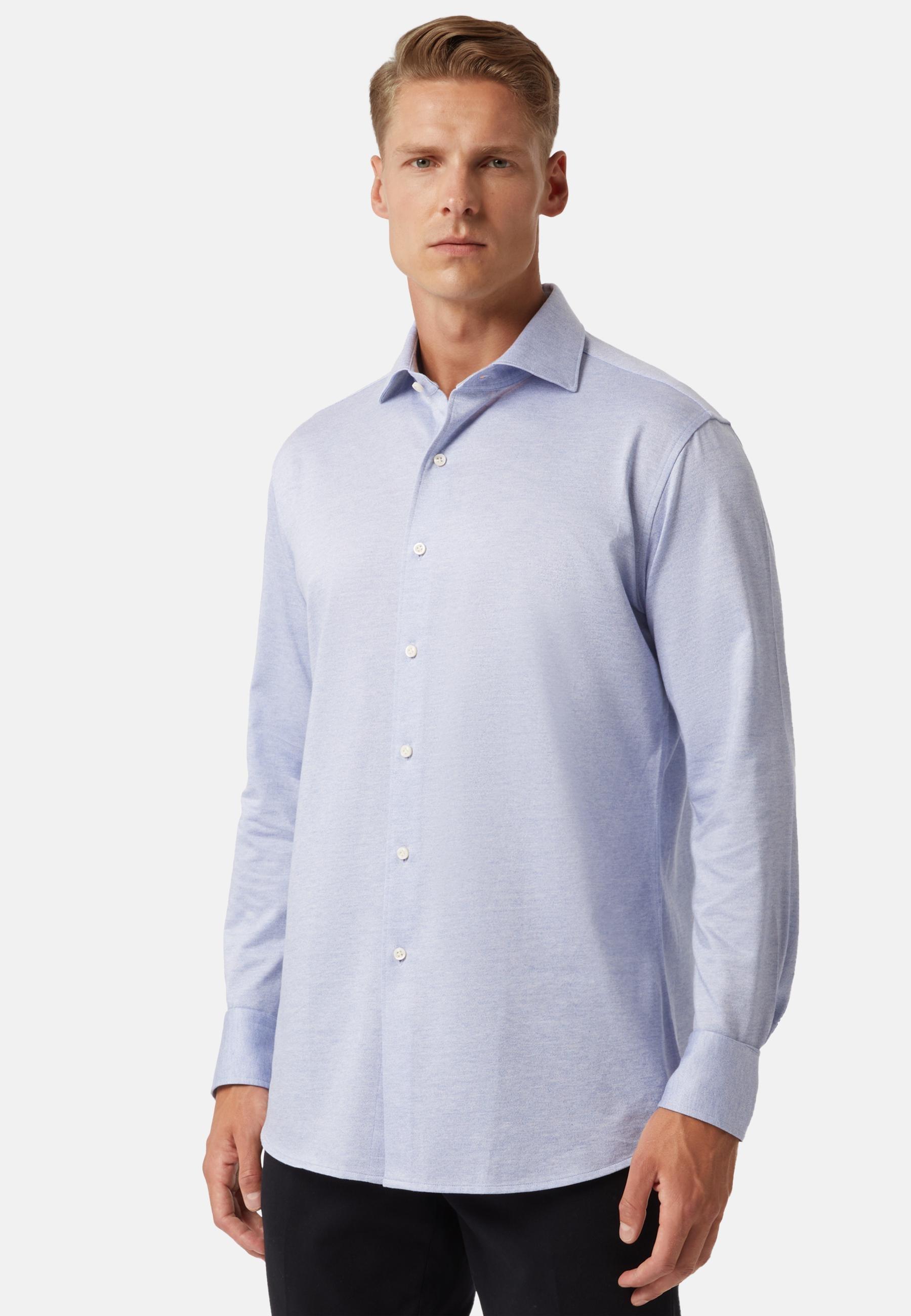 Cotton Jersey Polo Shirt Blue, Light Blue, large image number 1