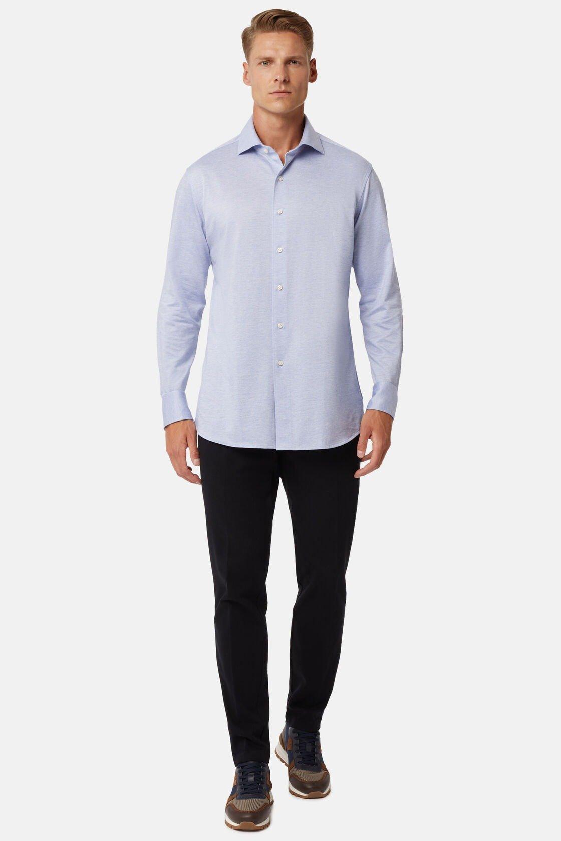 Cotton Jersey Polo Shirt Blue, Light Blue, large image number 2