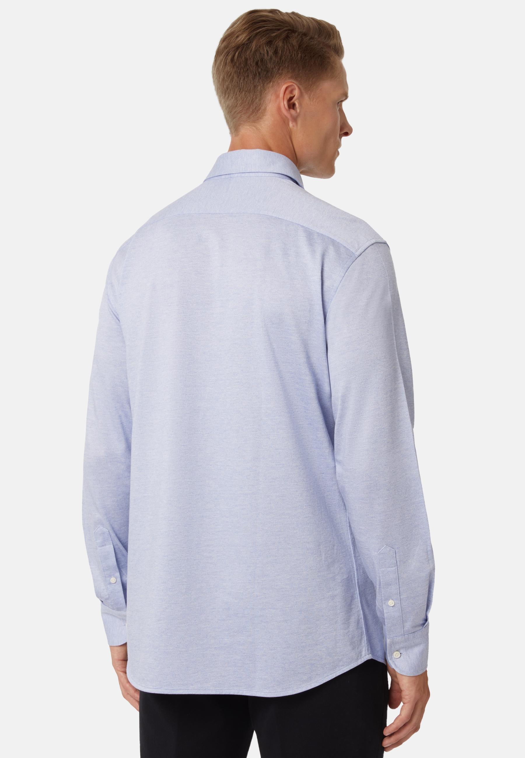 Cotton Jersey Polo Shirt Blue, Light Blue, large image number 3