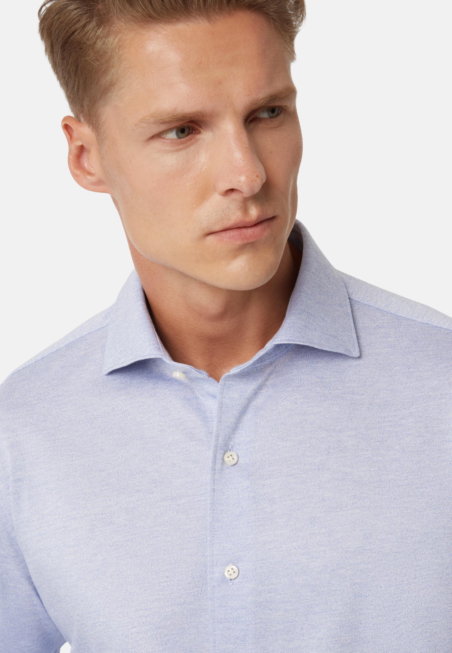 Cotton Jersey Polo Shirt Blue, Light Blue, large image number 5