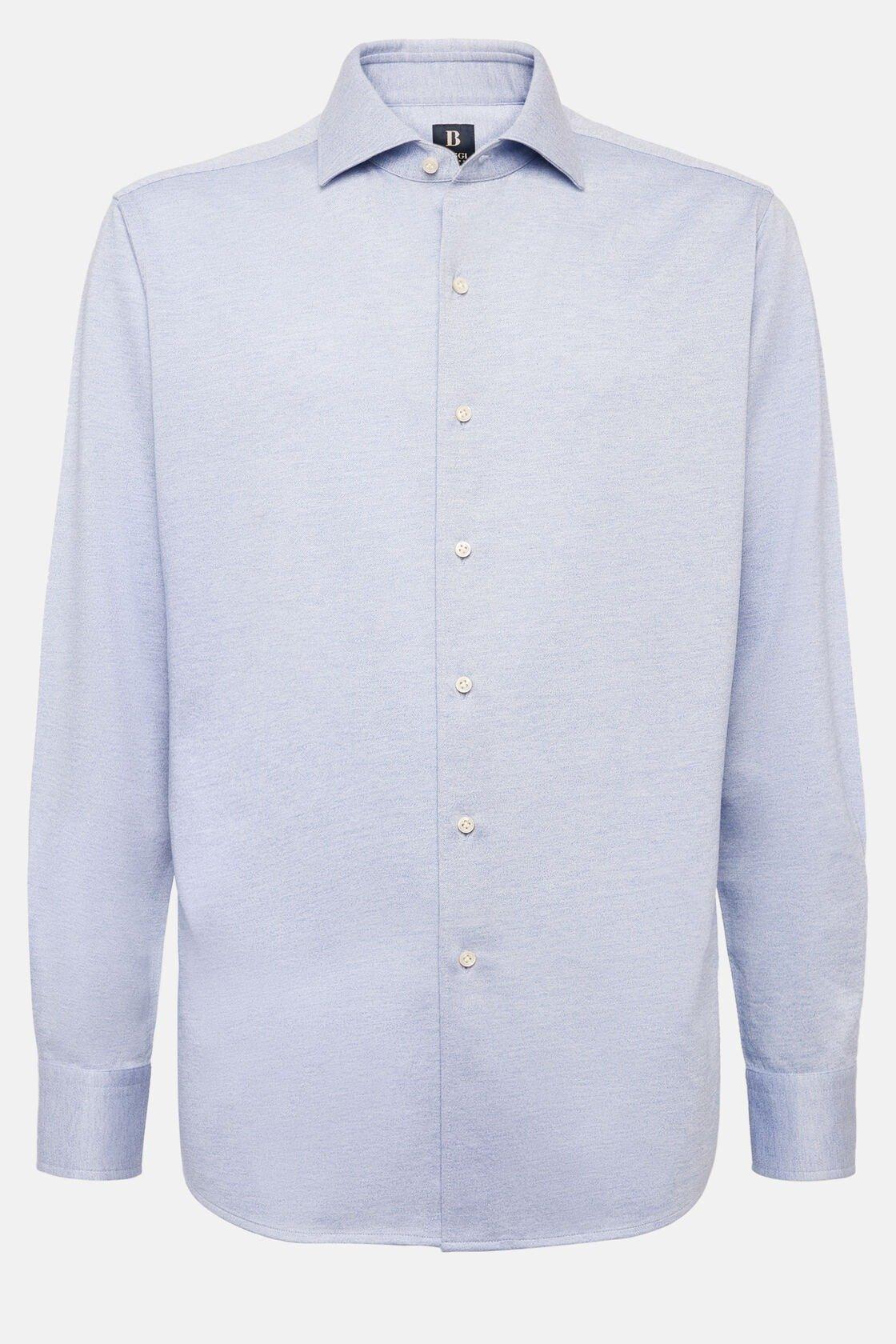 Cotton Jersey Polo Shirt Blue, Light Blue, large image number 10