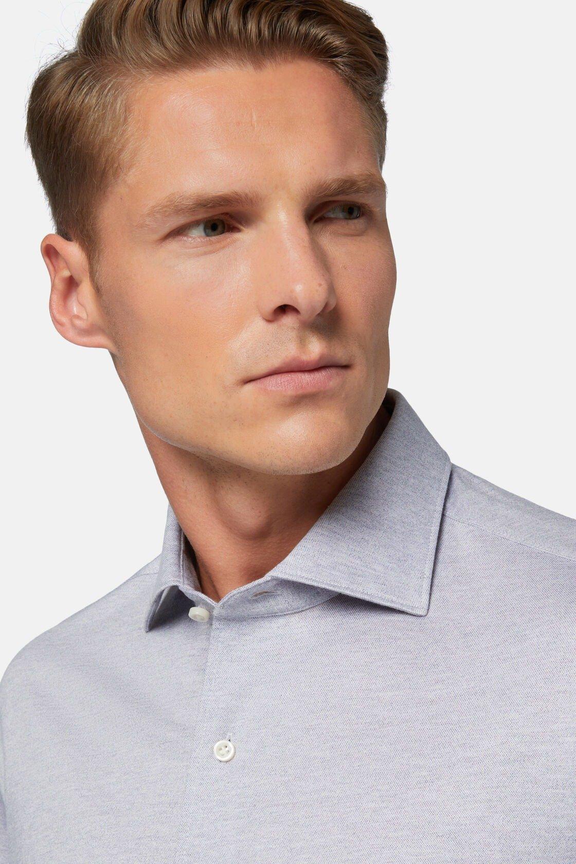 Cotton Jersey Polo Shirt Grey, Grey, large image number 6