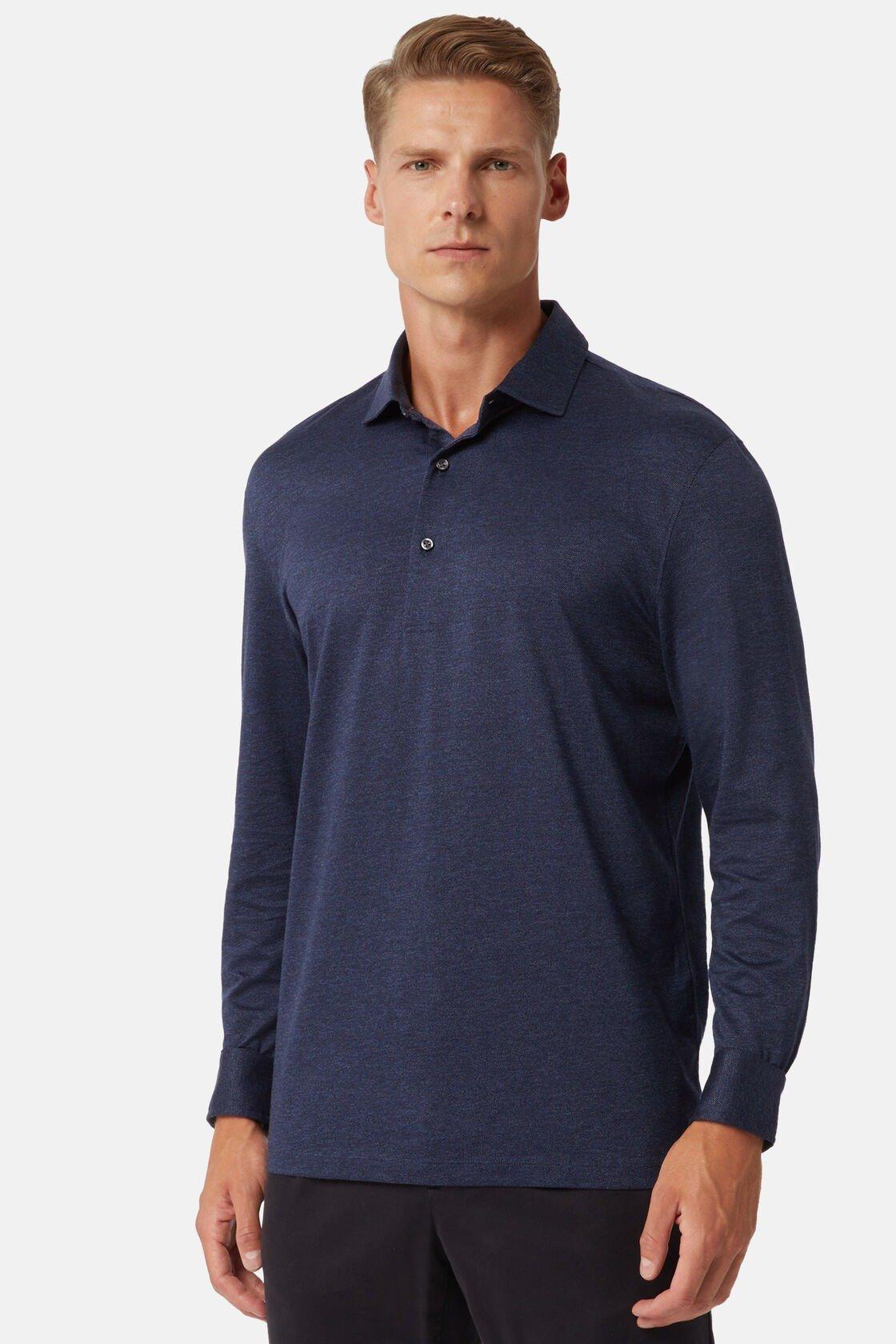 Polo Shirt In Cotton Jersey Blue, Navy blue, large image number 0