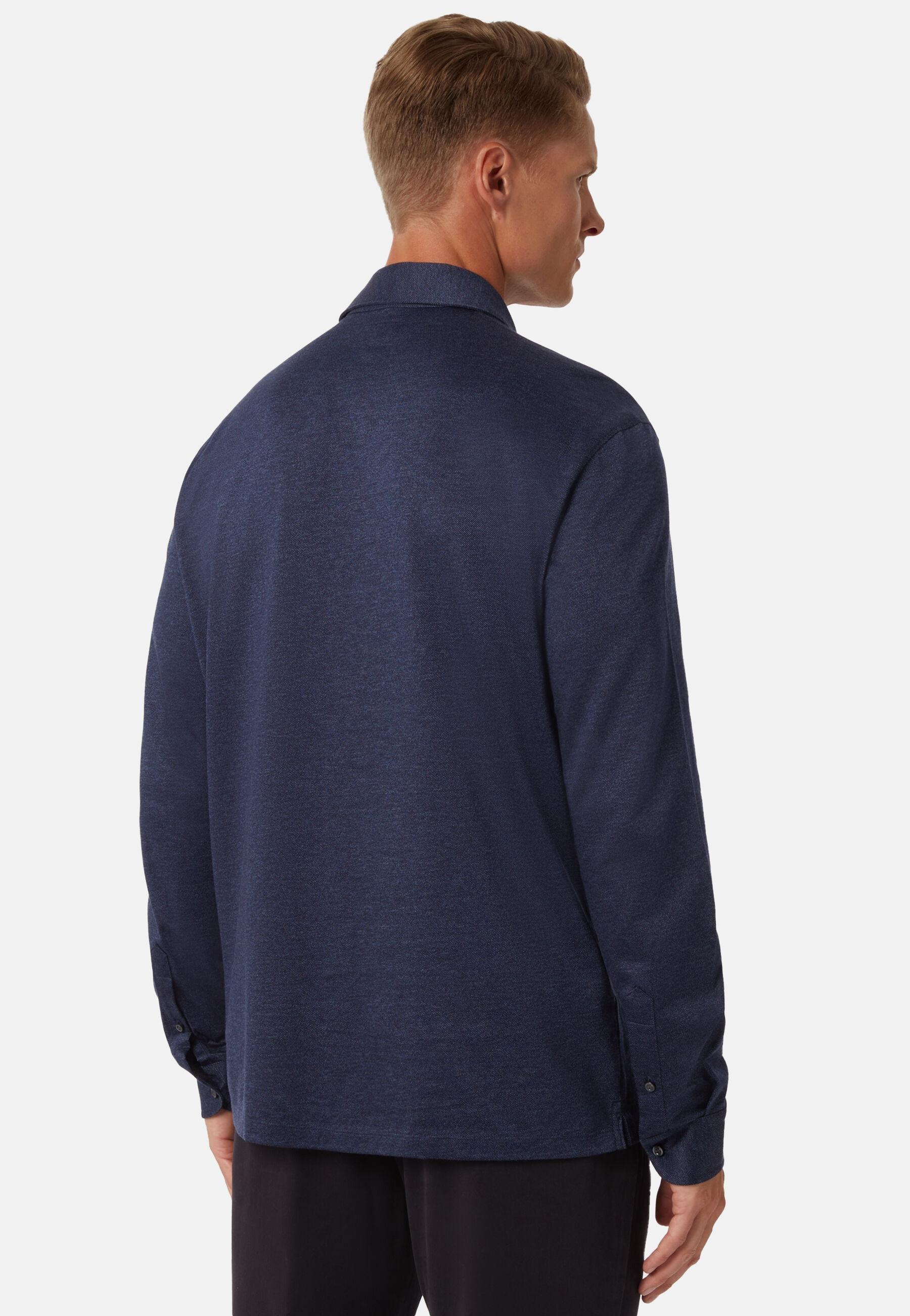 Polo Shirt In Cotton Jersey Blue, Navy blue, large image number 5