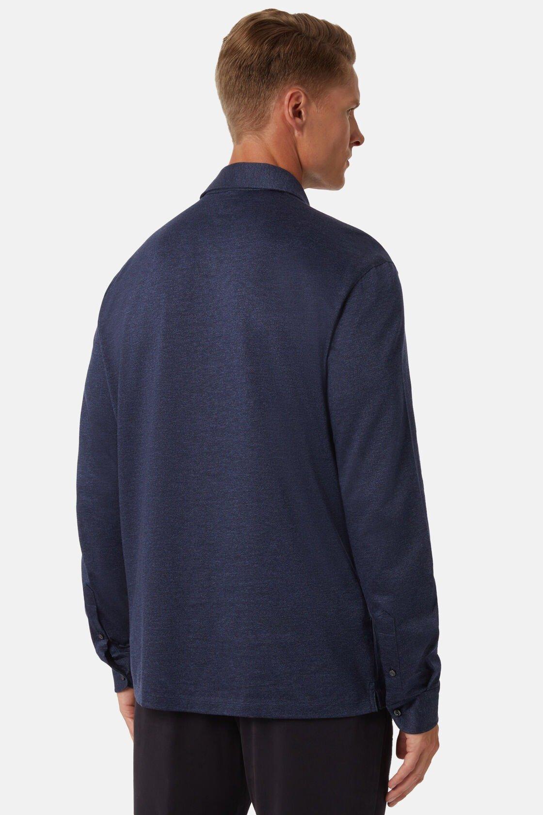 Polo Shirt In Cotton Jersey Blue, Navy blue, large image number 6