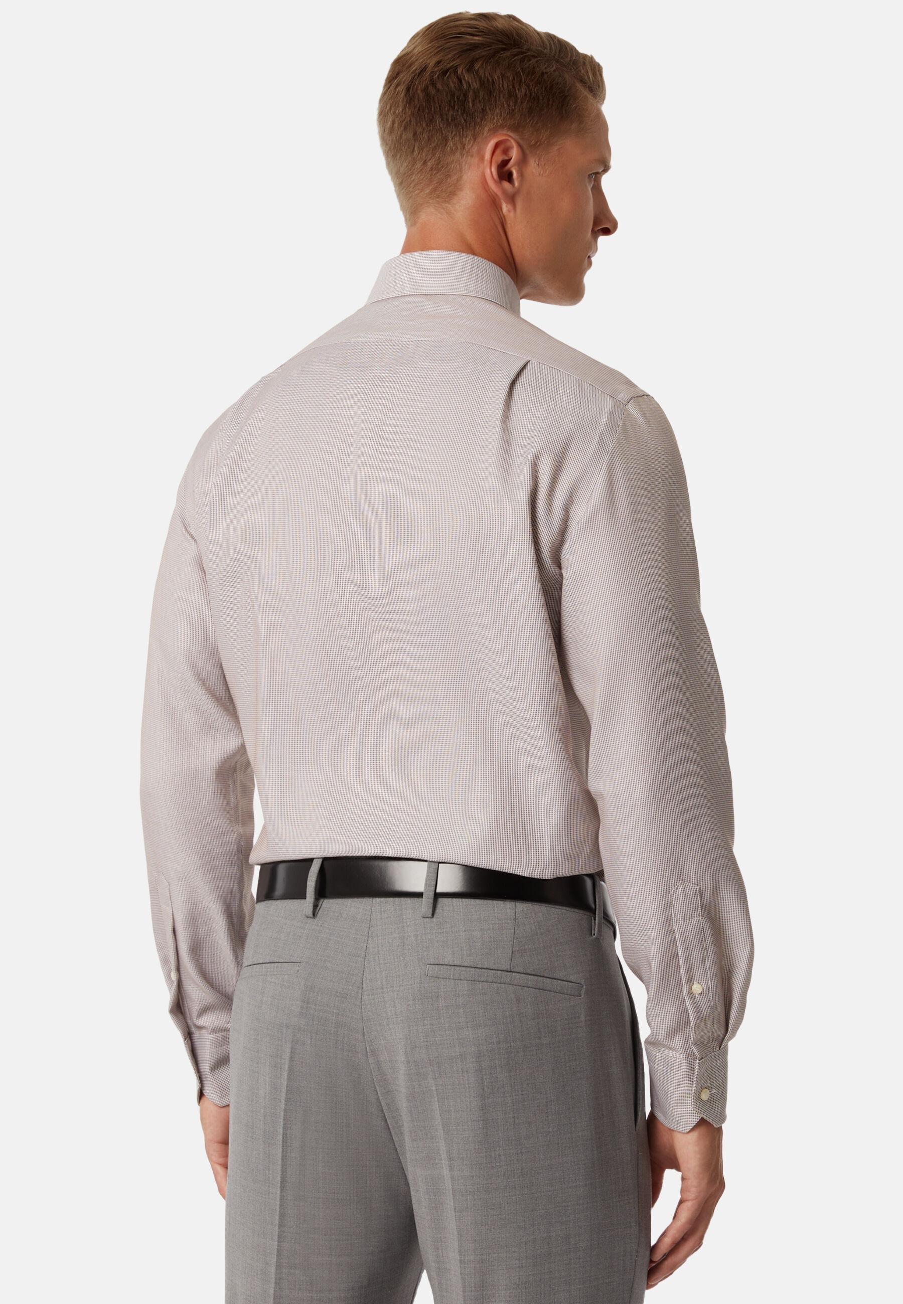 Cotton Dobby Shirt Brown, Brown, large image number 5