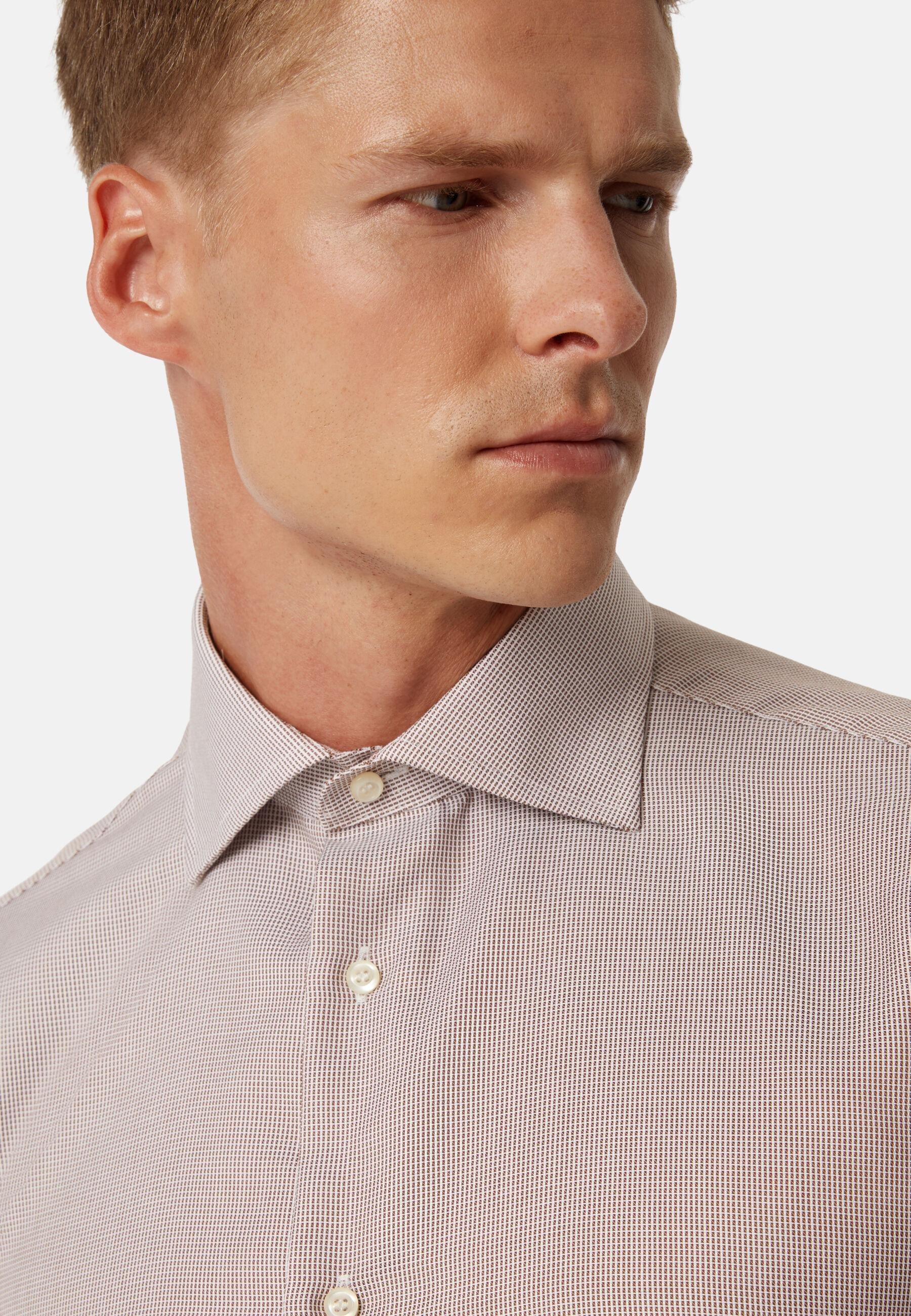 Cotton Dobby Shirt Brown, Brown, large image number 8