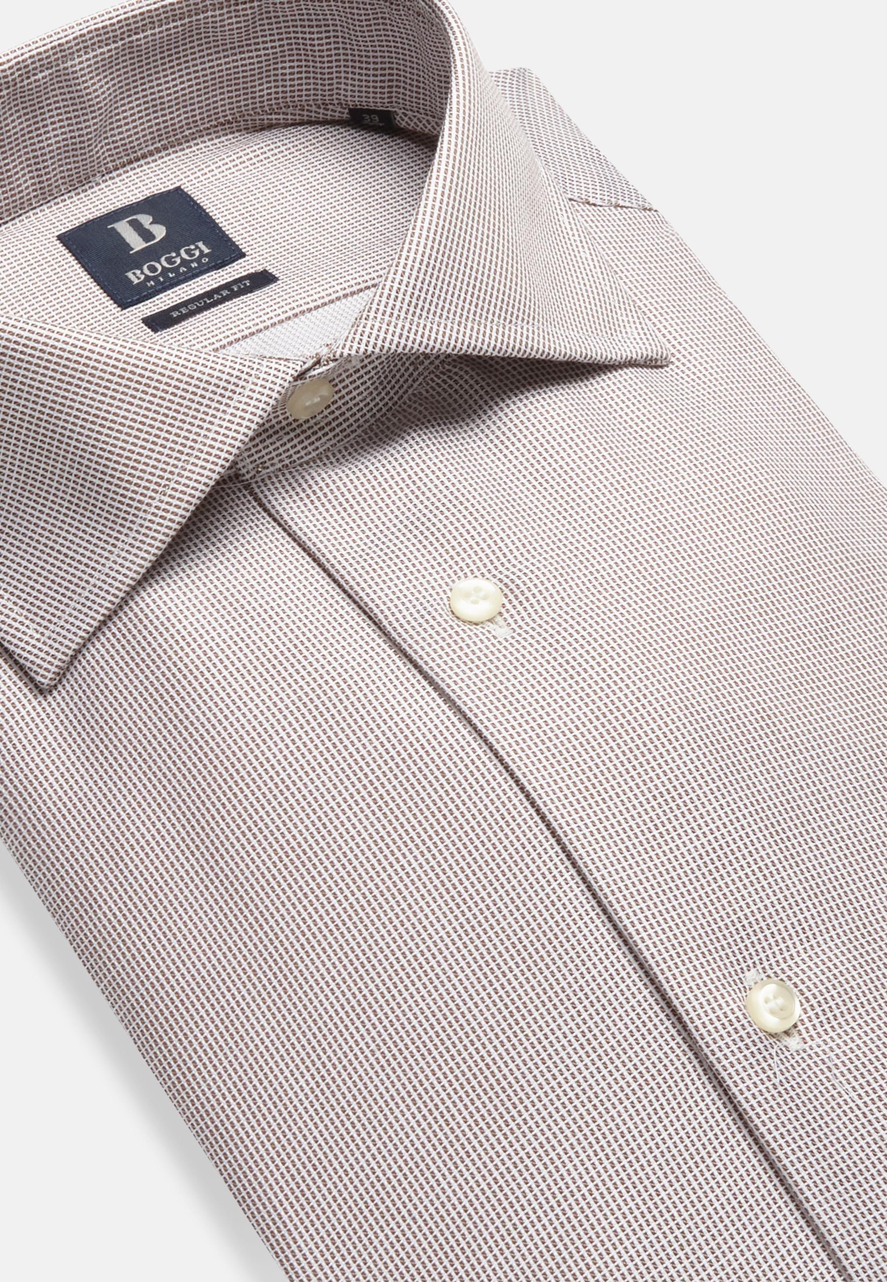 Cotton Dobby Shirt Brown, Brown, large image number 10