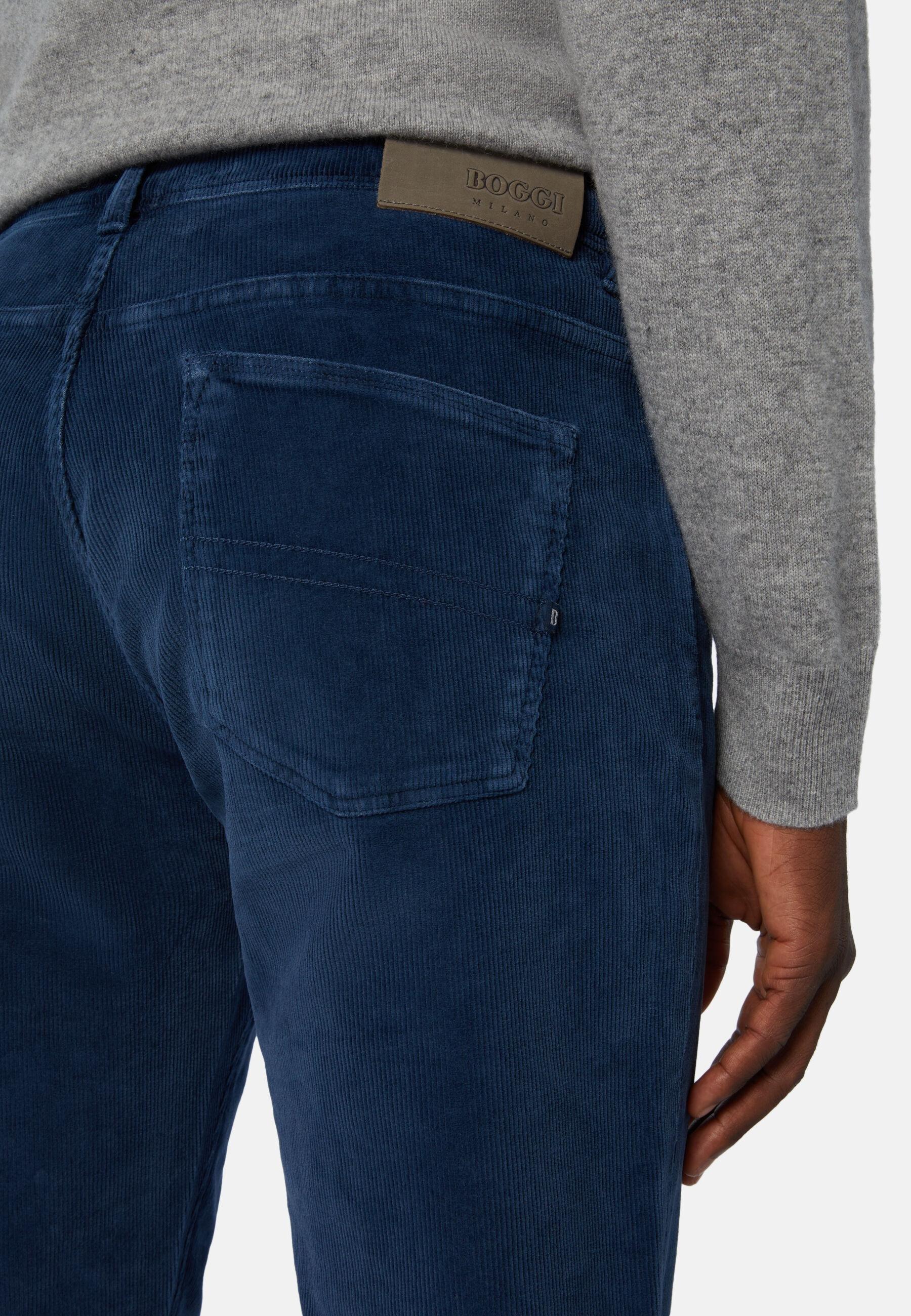 Jeans In Stretch Velvet Blue, Air-blue, large image number 7