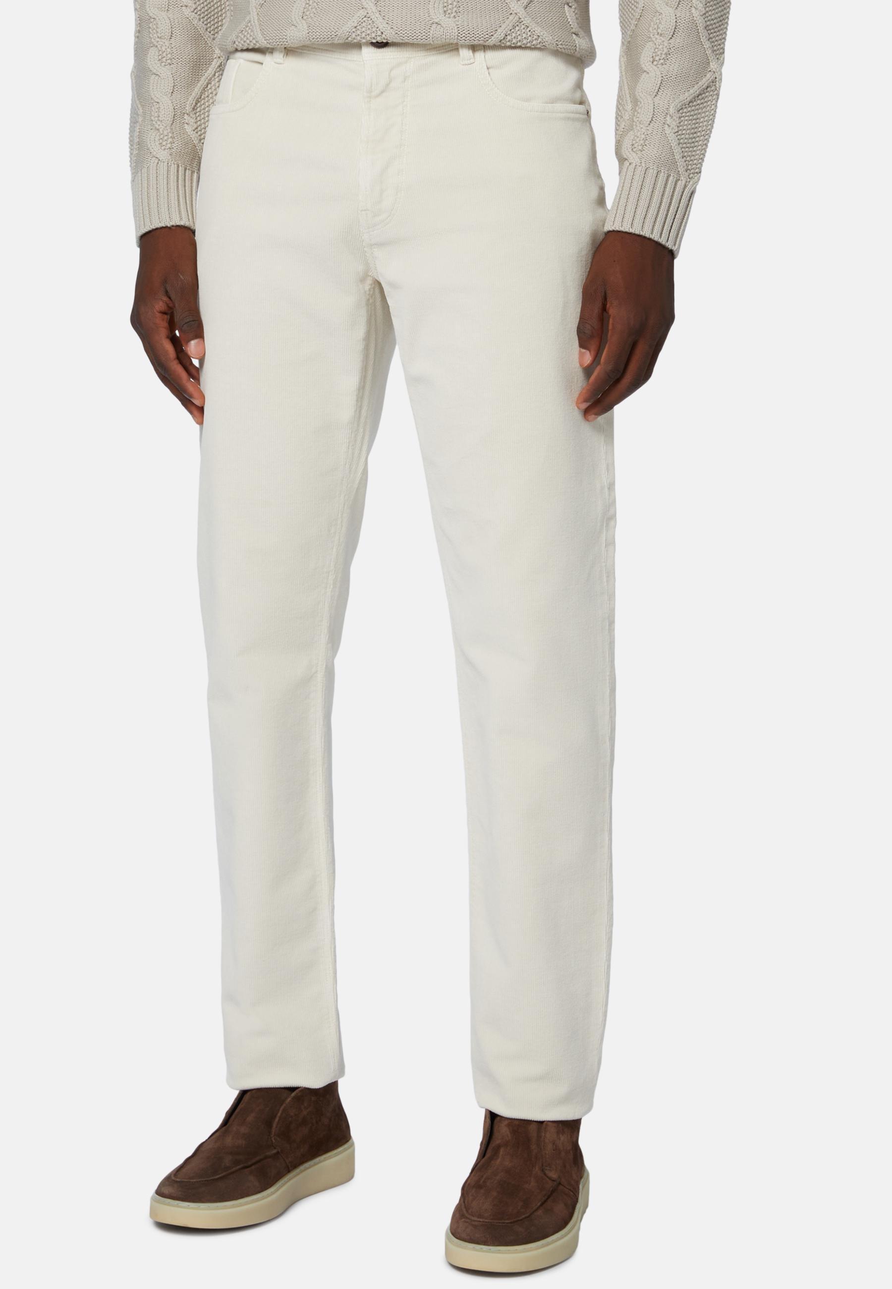 Jeans In Stretch Velvet Beige, Cream, medium