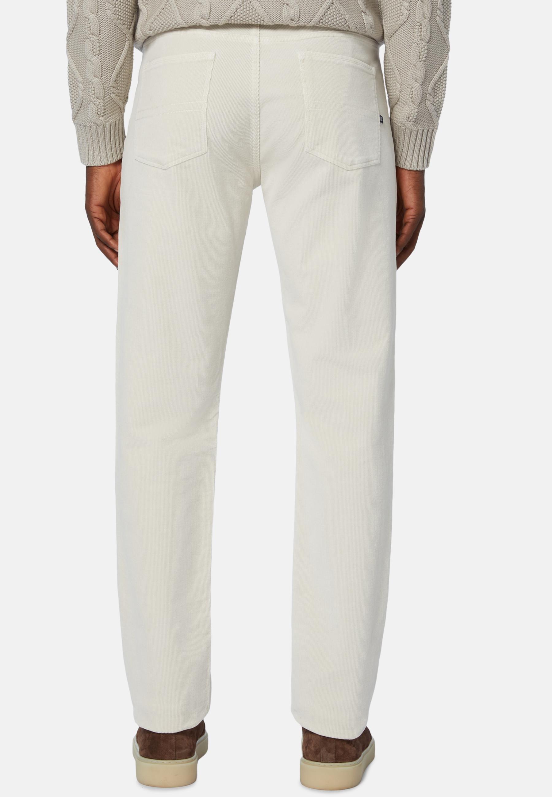 Jeans In Stretch Velvet Beige, Cream, large image number 4