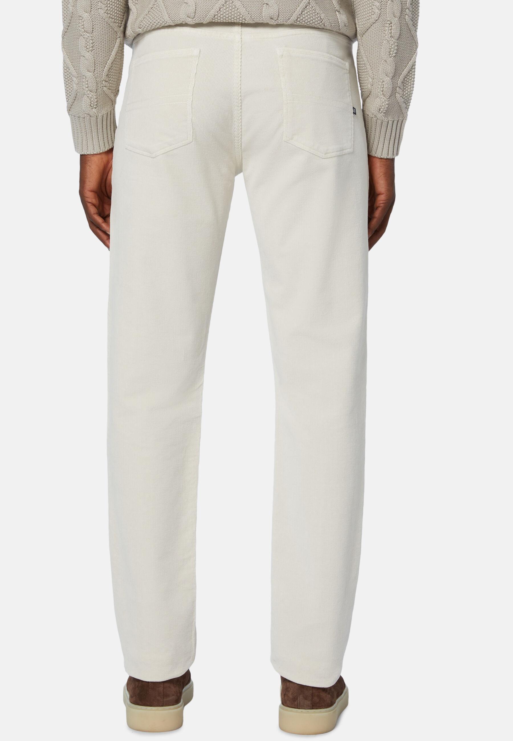 Jeans In Stretch Velvet Beige, Cream, large image number 5