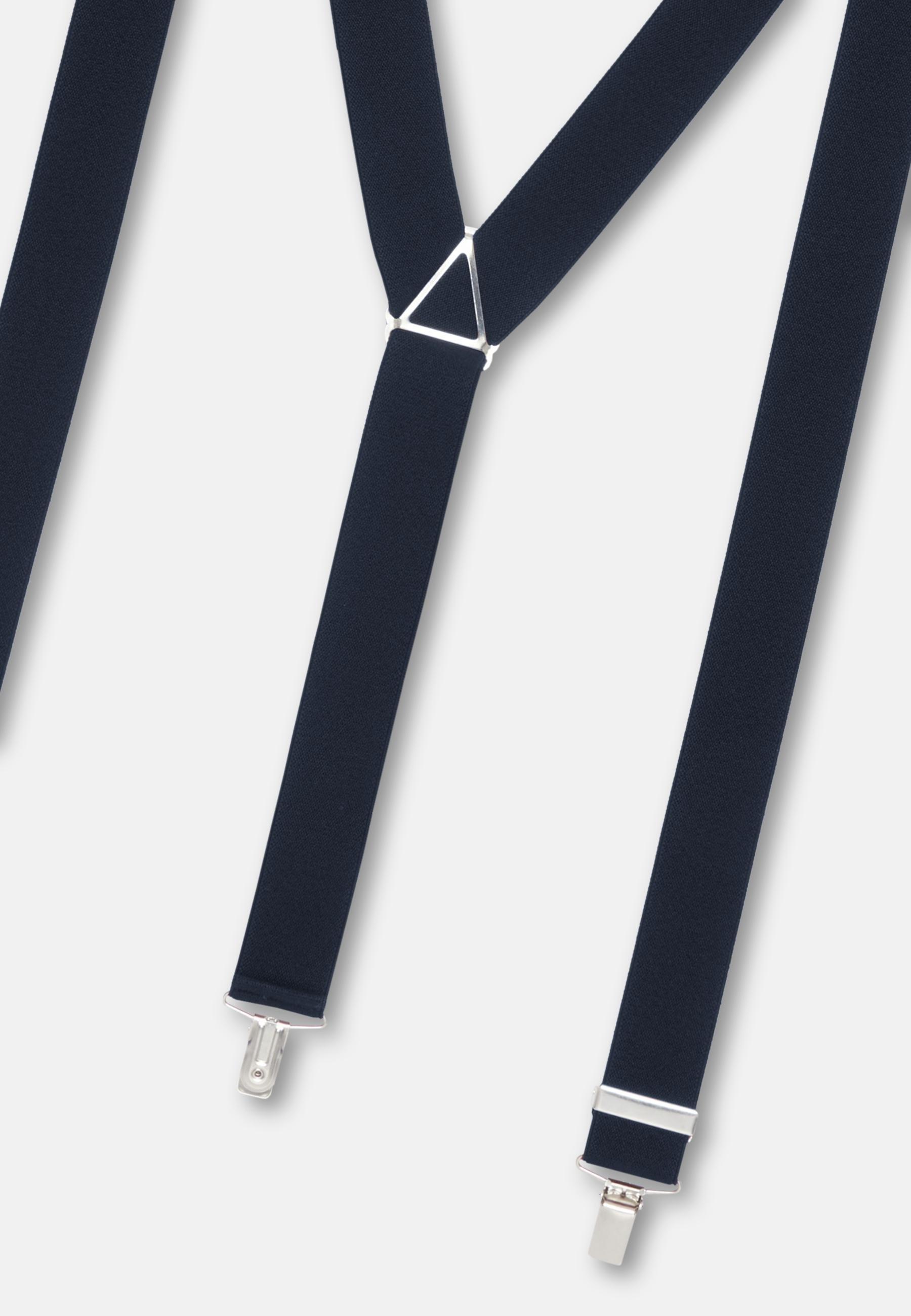 Navy Elastic Suspenders With Clips, , medium