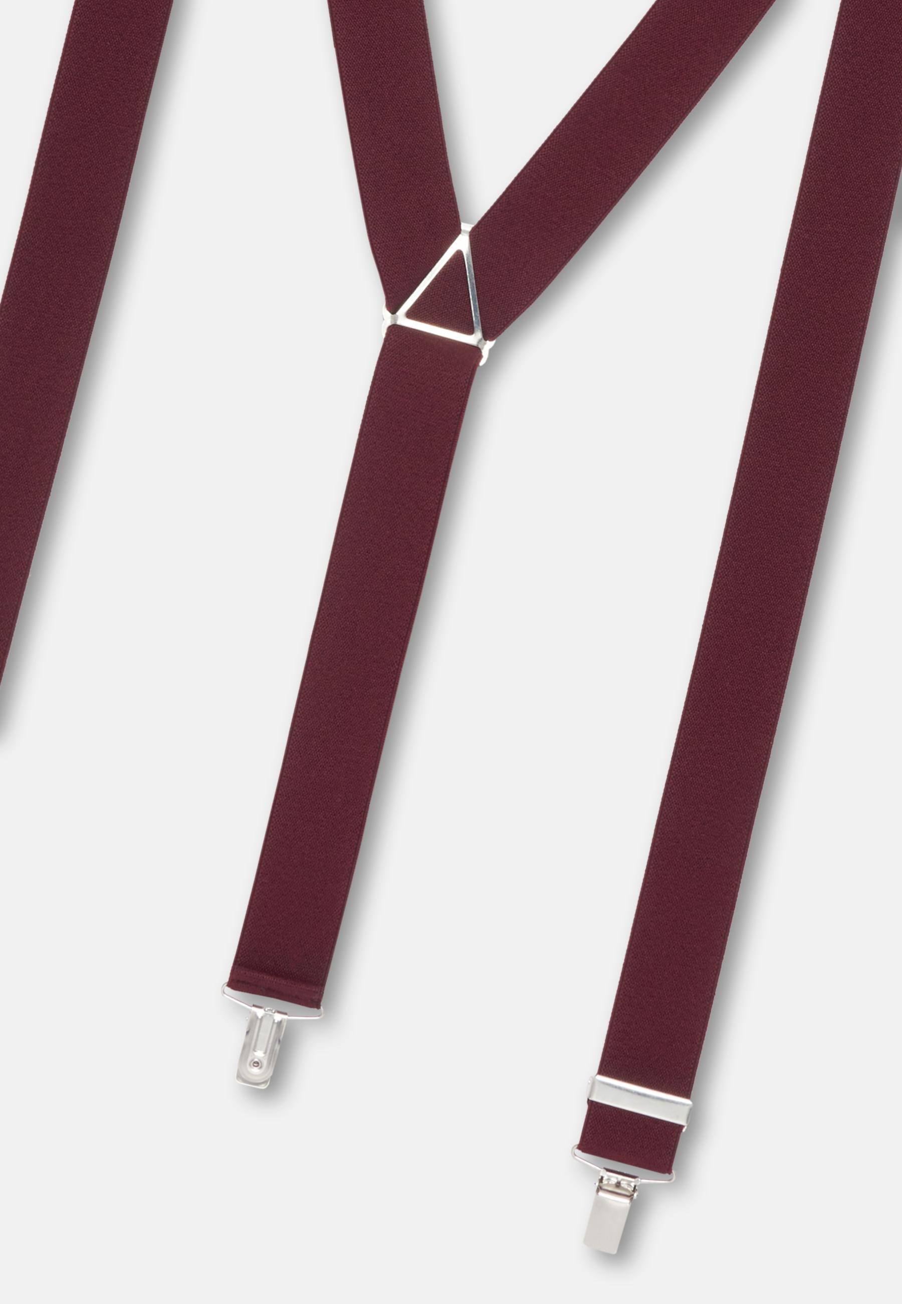 Boggi Milano - Burgundy Elastic Suspenders With Clips