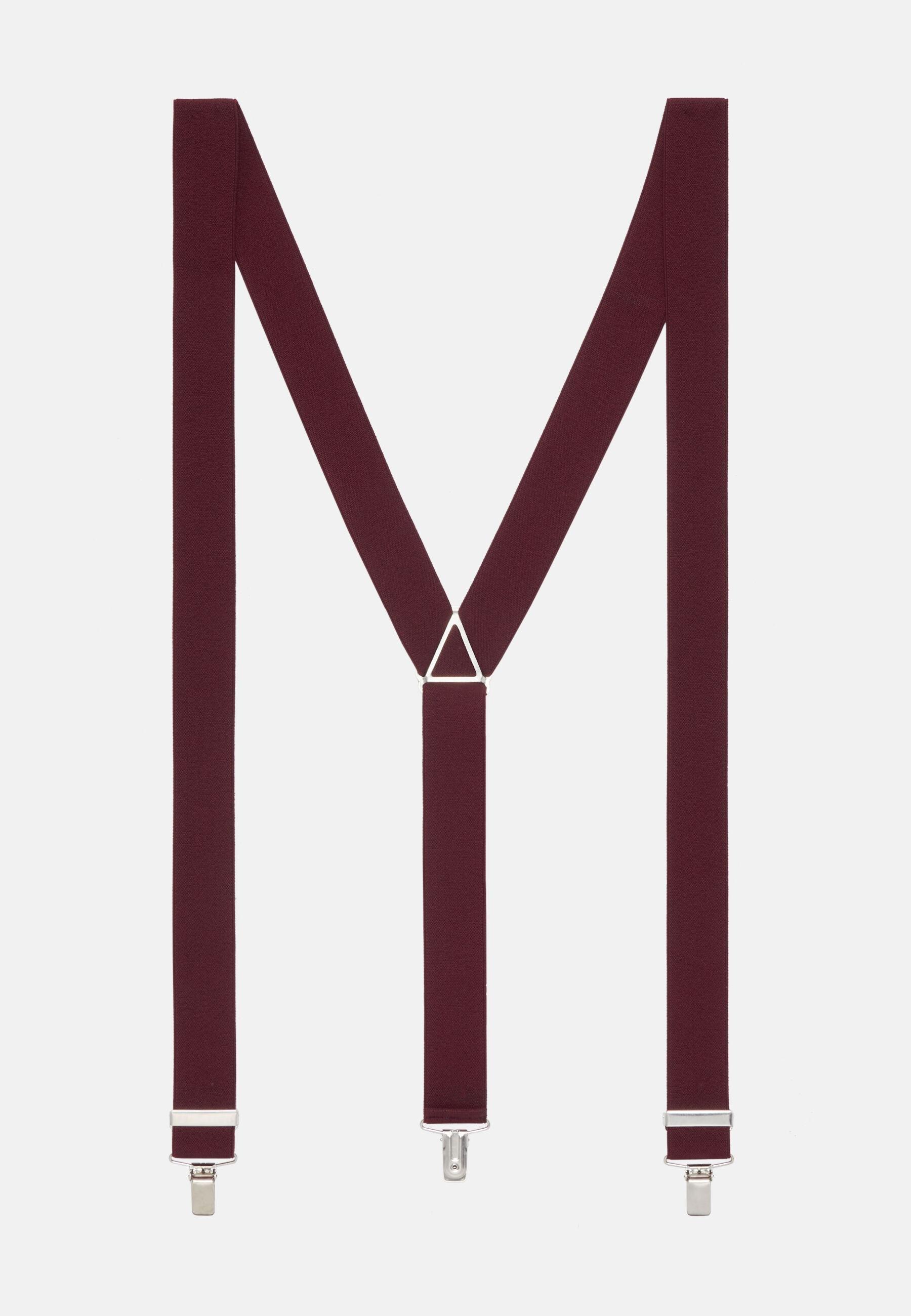Burgundy Elasticated Braces, Burgundy, Burgundy, large image number 1