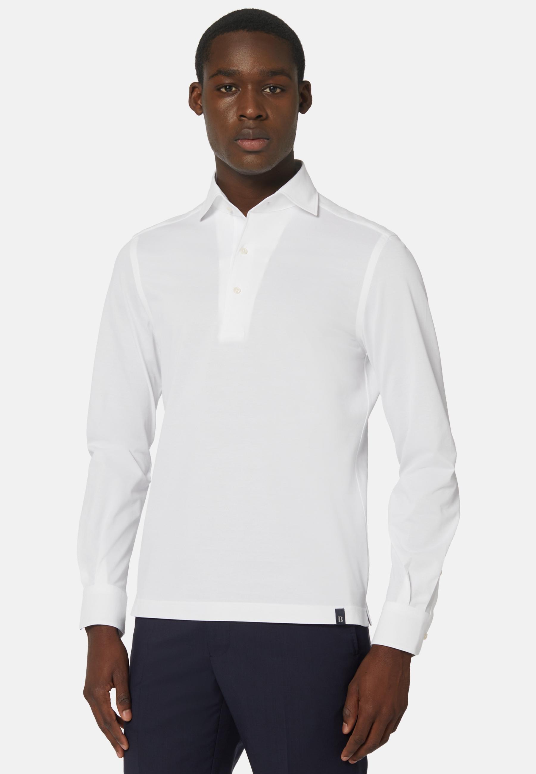 White Japanese Jersey Polo Shirt, , large image number 0