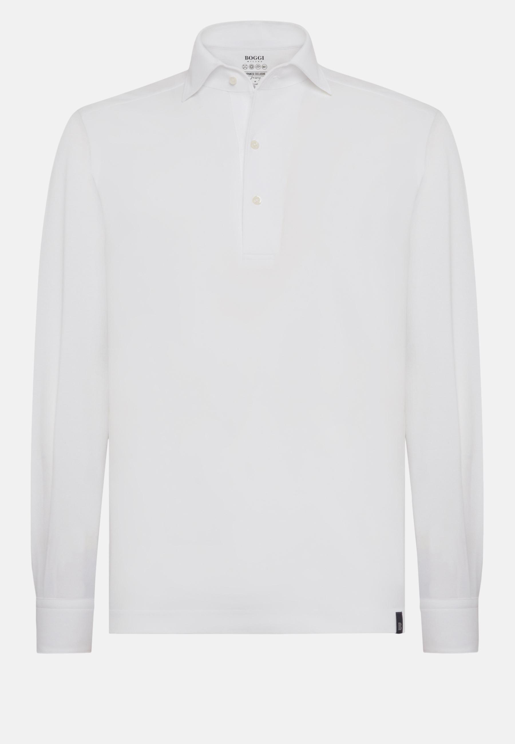 Japanese Jersey Polo Shirt White, White, large image number 6