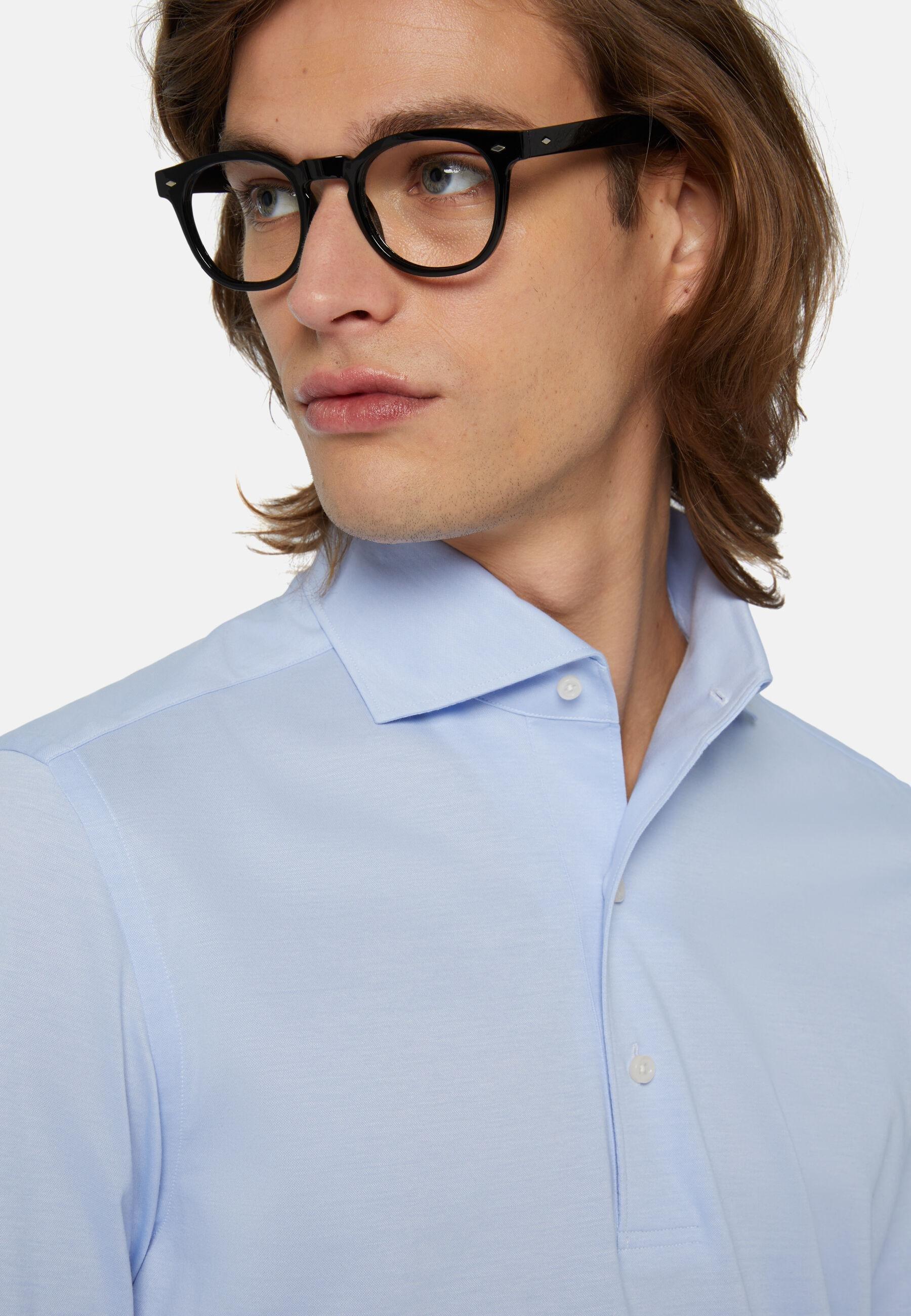 Polo Shirt in Japanese Jersey, Light Blue, Light Blue, large image number 4