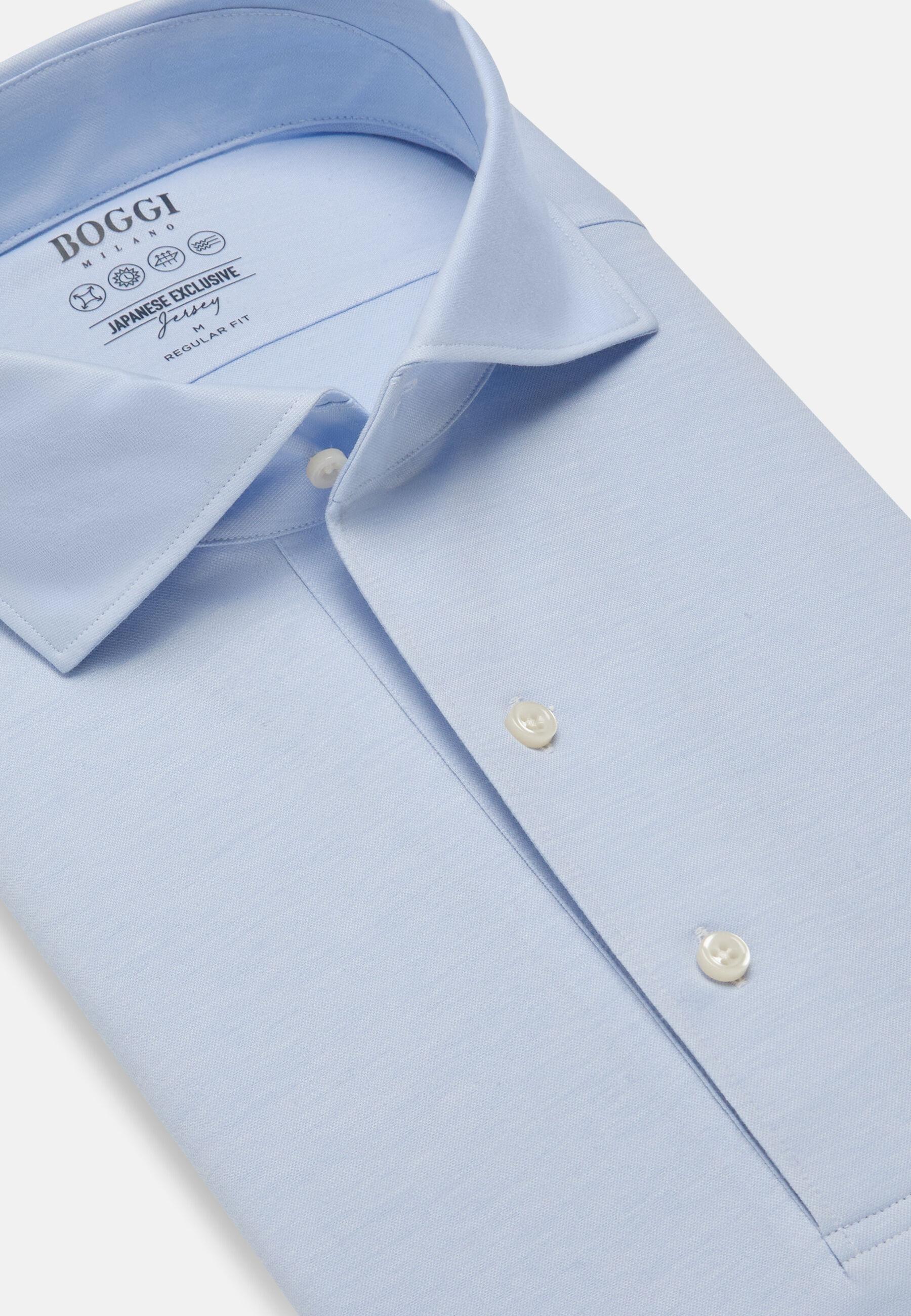 Japanese Jersey Polo Shirt Blue, Light Blue, large image number 7