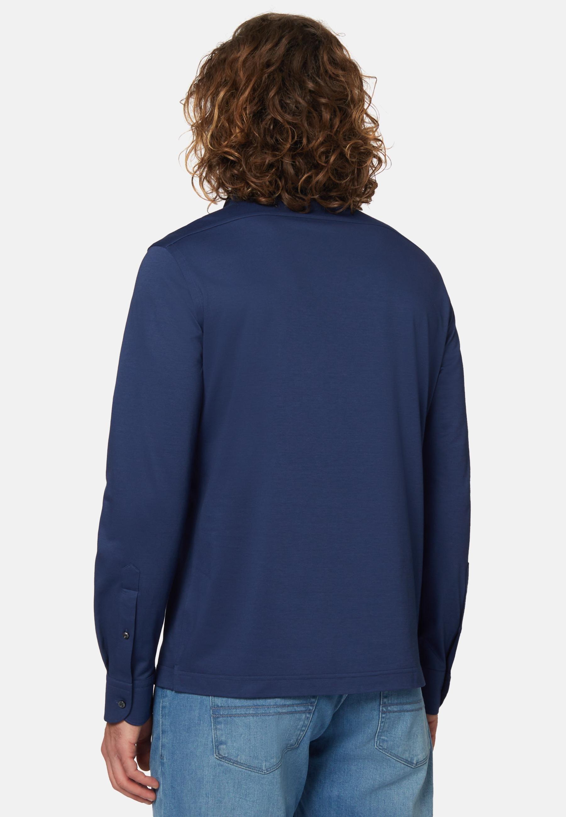 Navy Japanese Jersey Polo Shirt, , large image number 1