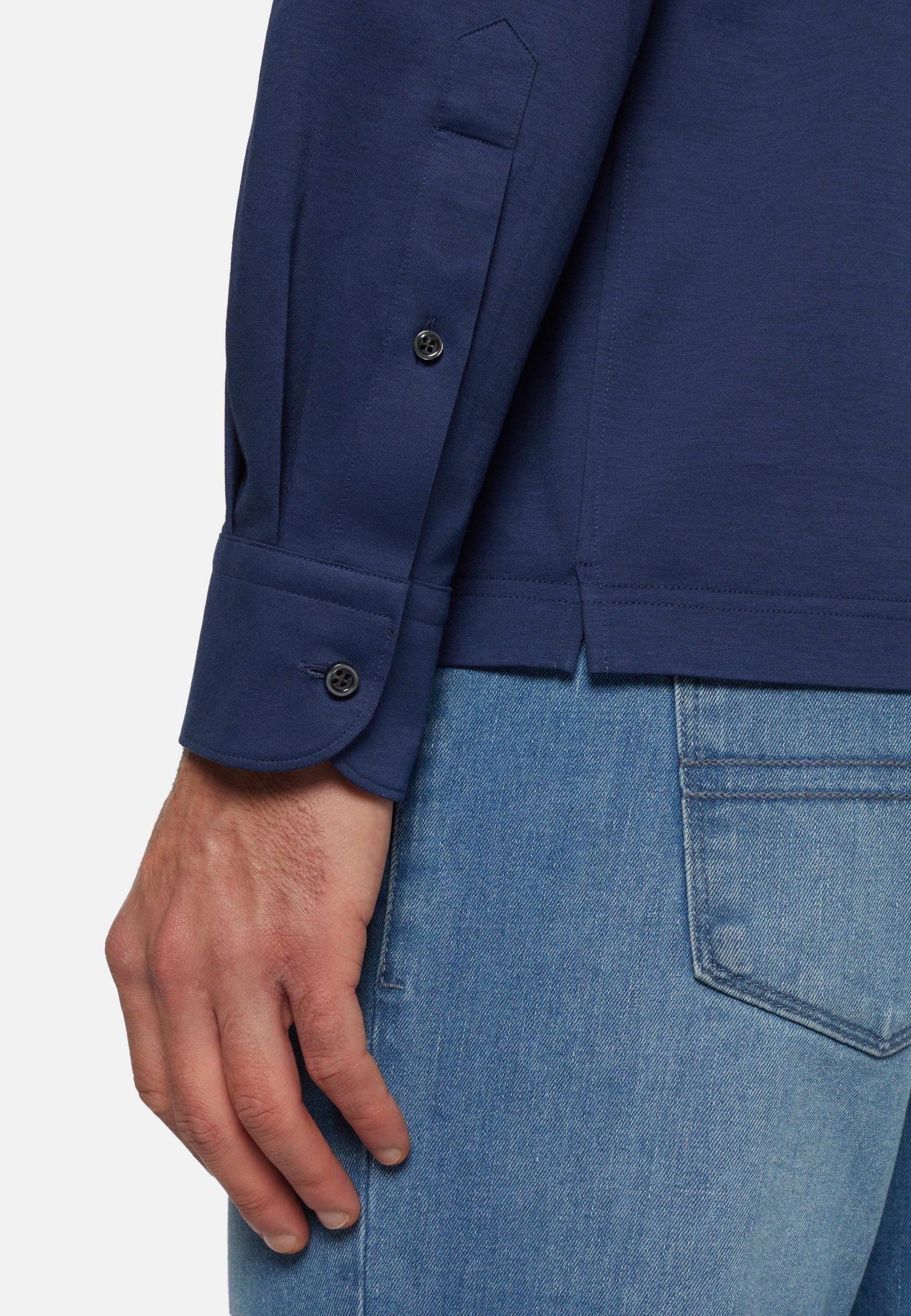 Japanese Jersey Polo Shirt Navy, Navy blue, large image number 4