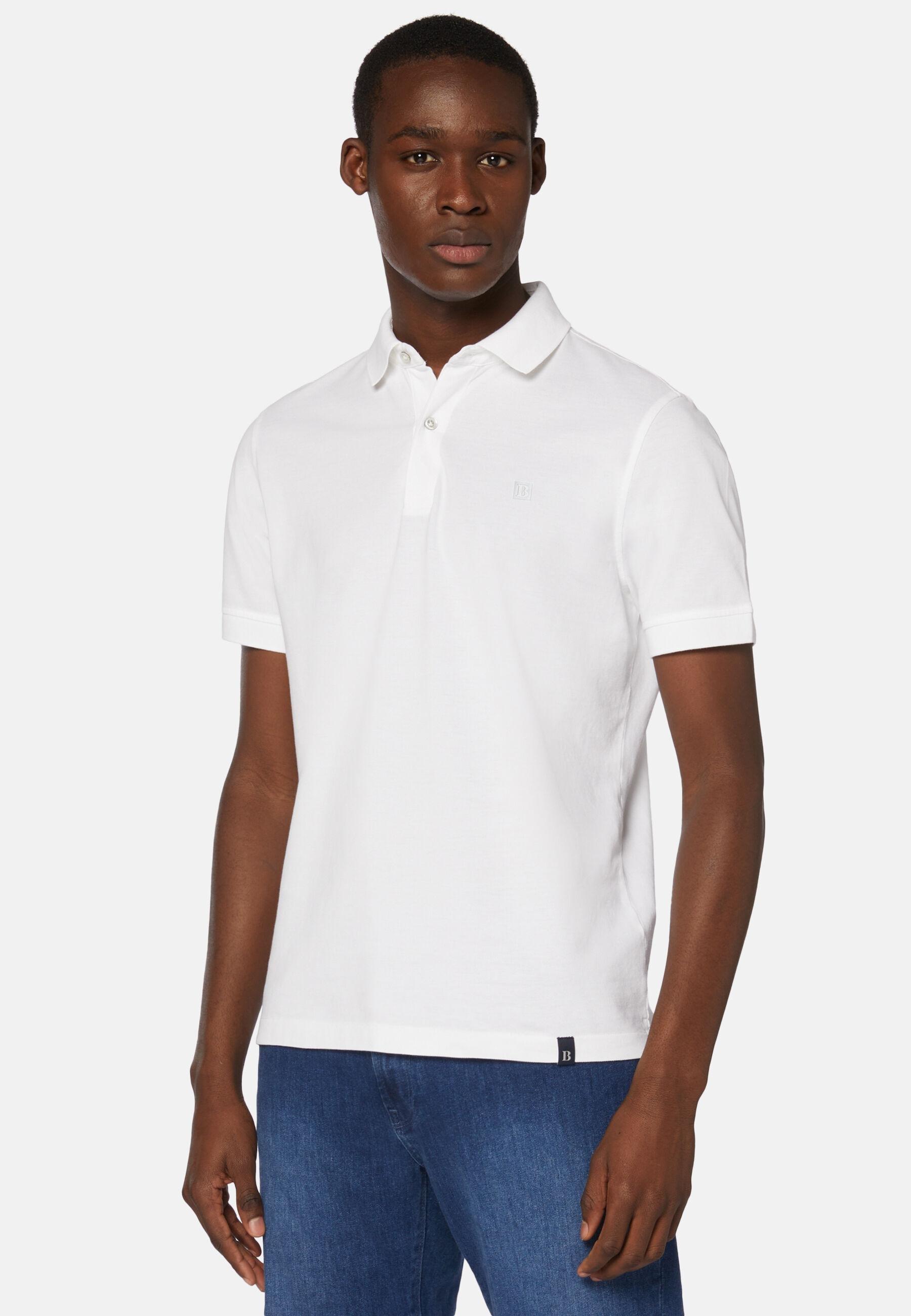 Regular Fit Cotton Pique Polo Shirt White, White, large image number 0
