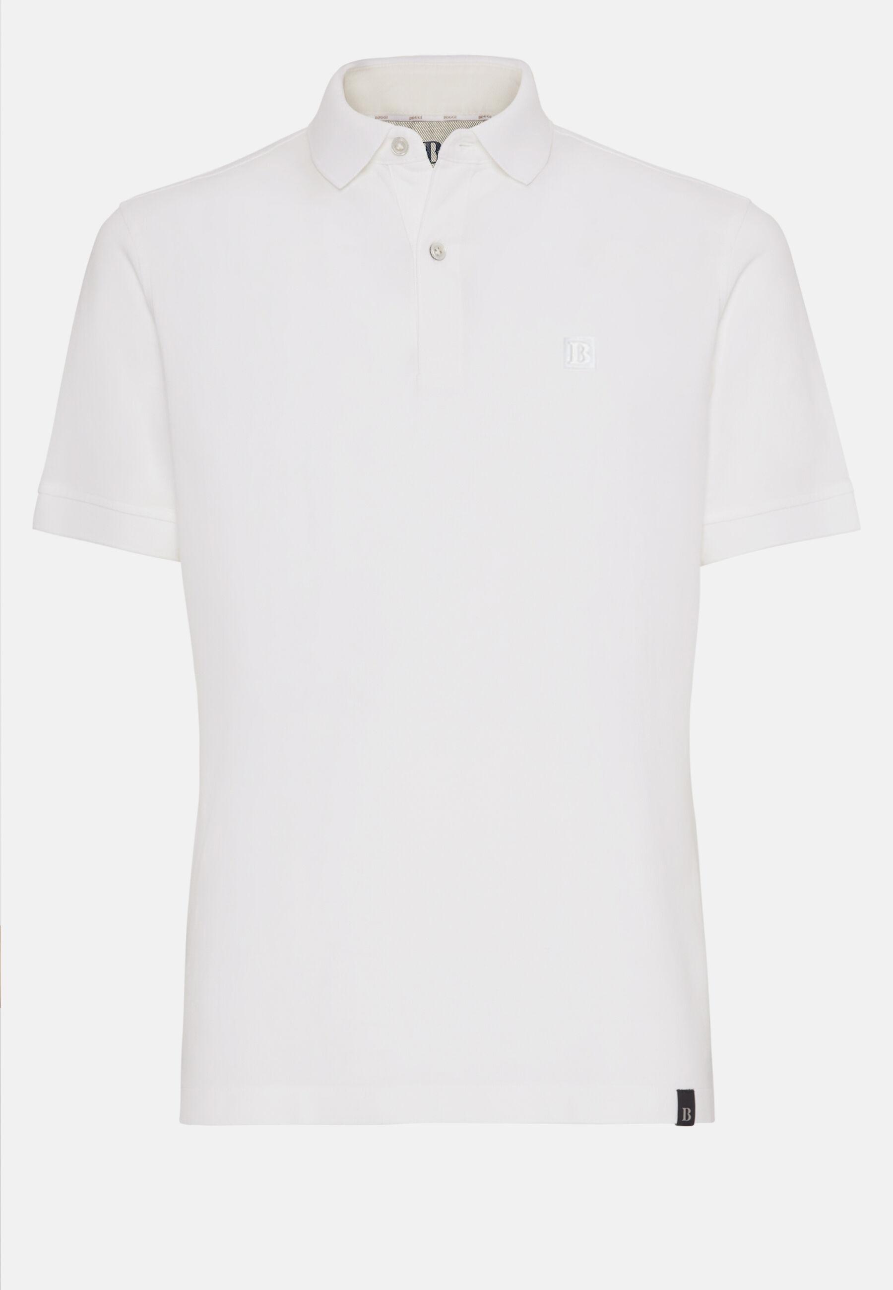 قميص بولو بيكيه قطن بقصة عادية أبيض, White, large image number 4