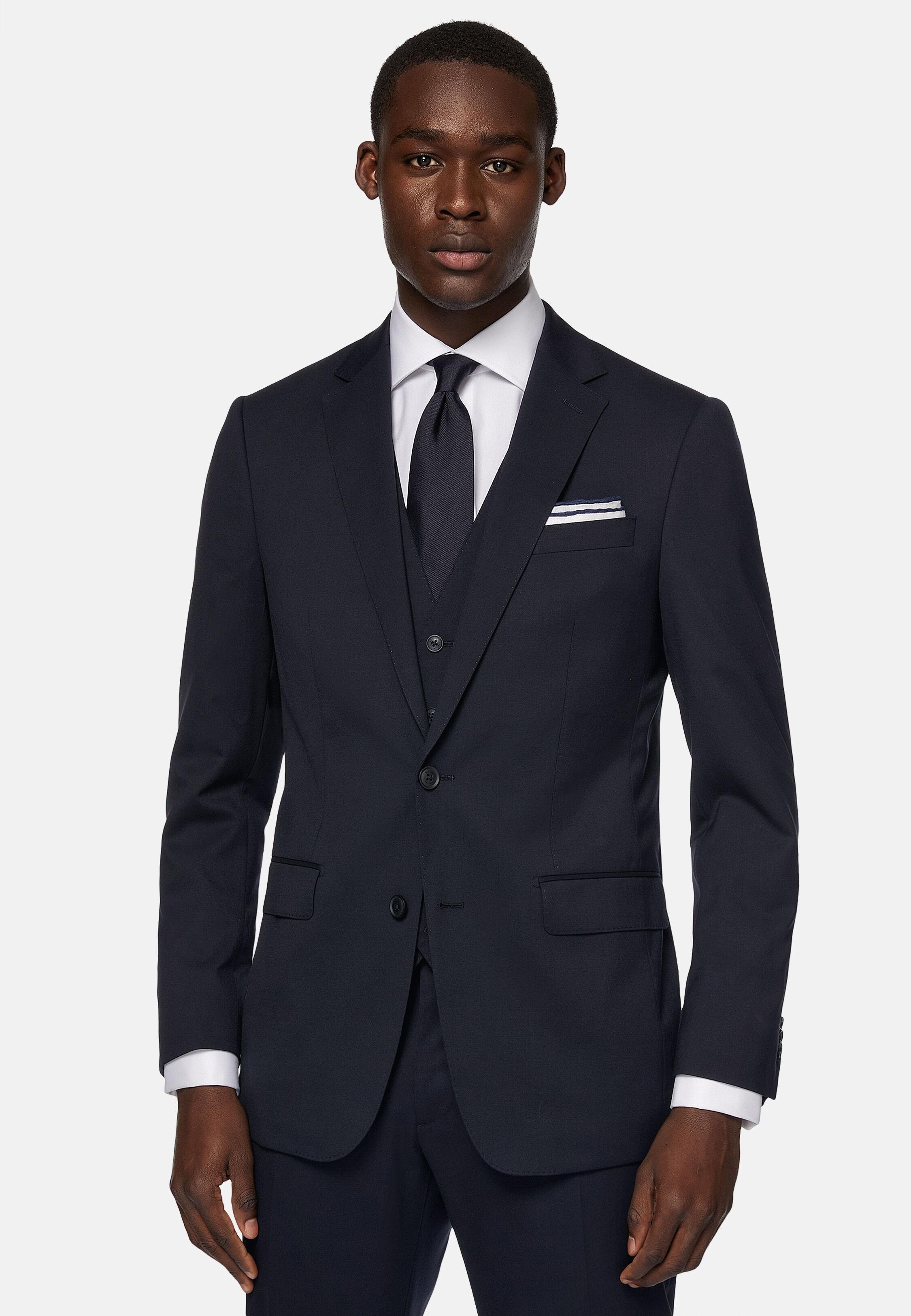 NAVY Stretch Wool Knit Jacket, 3901_NAVY, medium