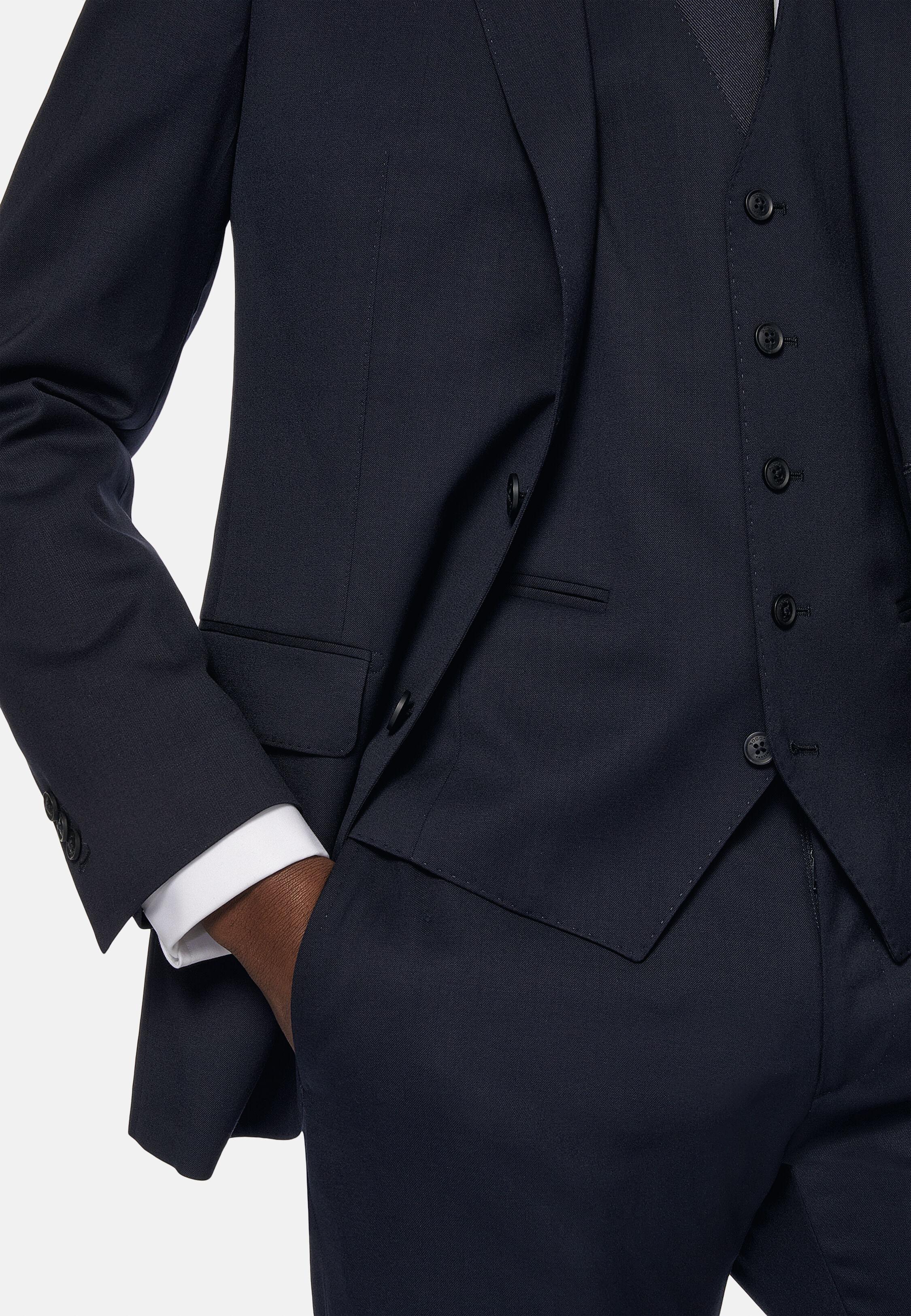 جاكيت تريكو صوف مطاطي كحلي, Navy blue, large image number 3