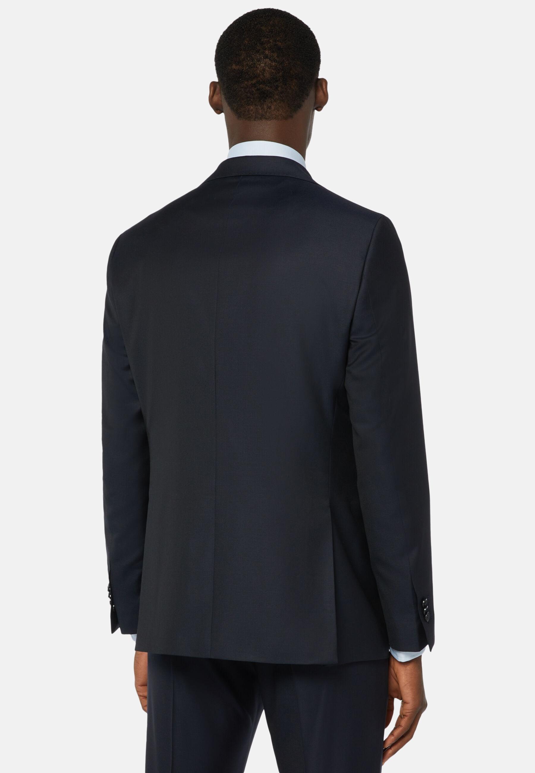 NAVY Navy Blue Super 130 Wool Jacket, 3901_NAVY, medium
