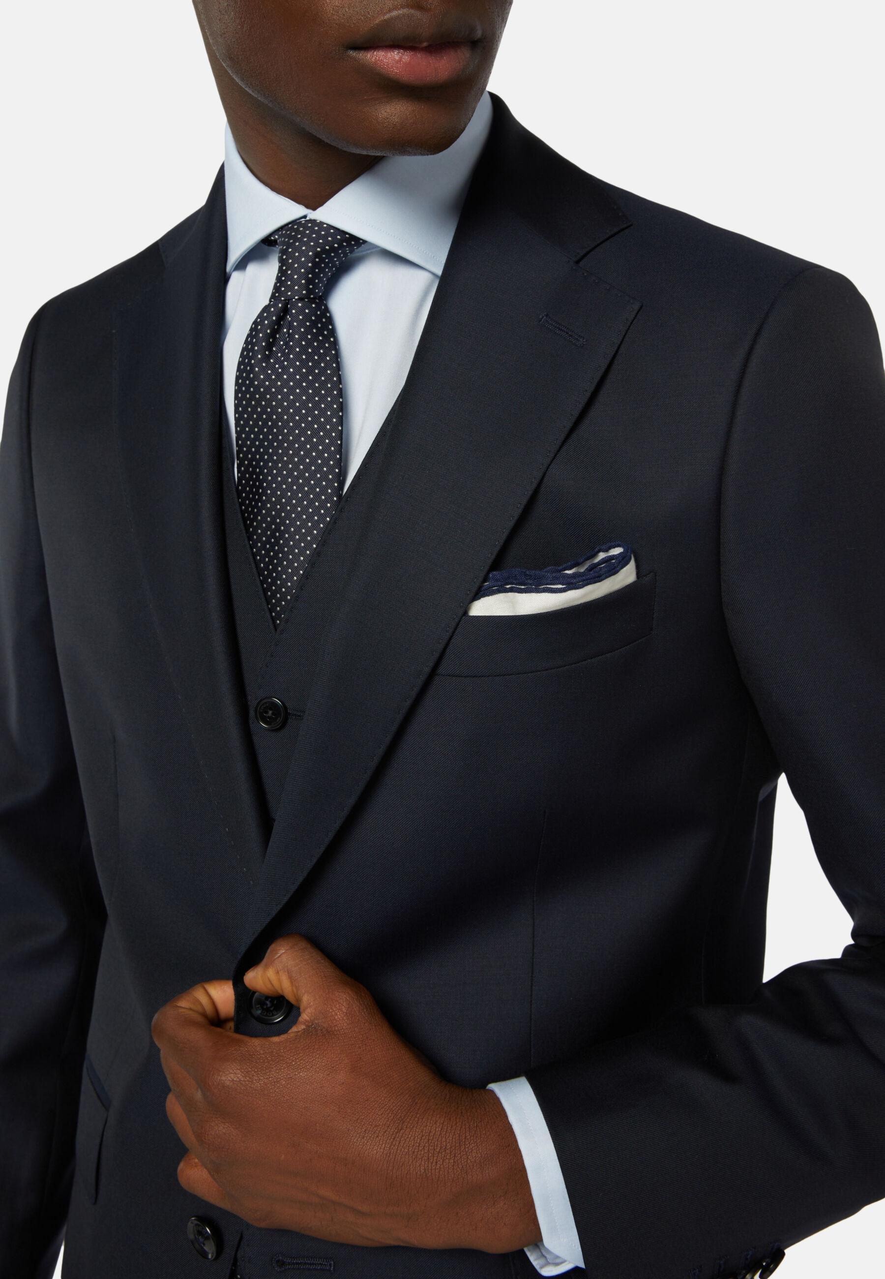 NAVY Navy Blue Super 130 Wool Jacket, 3901_NAVY, medium