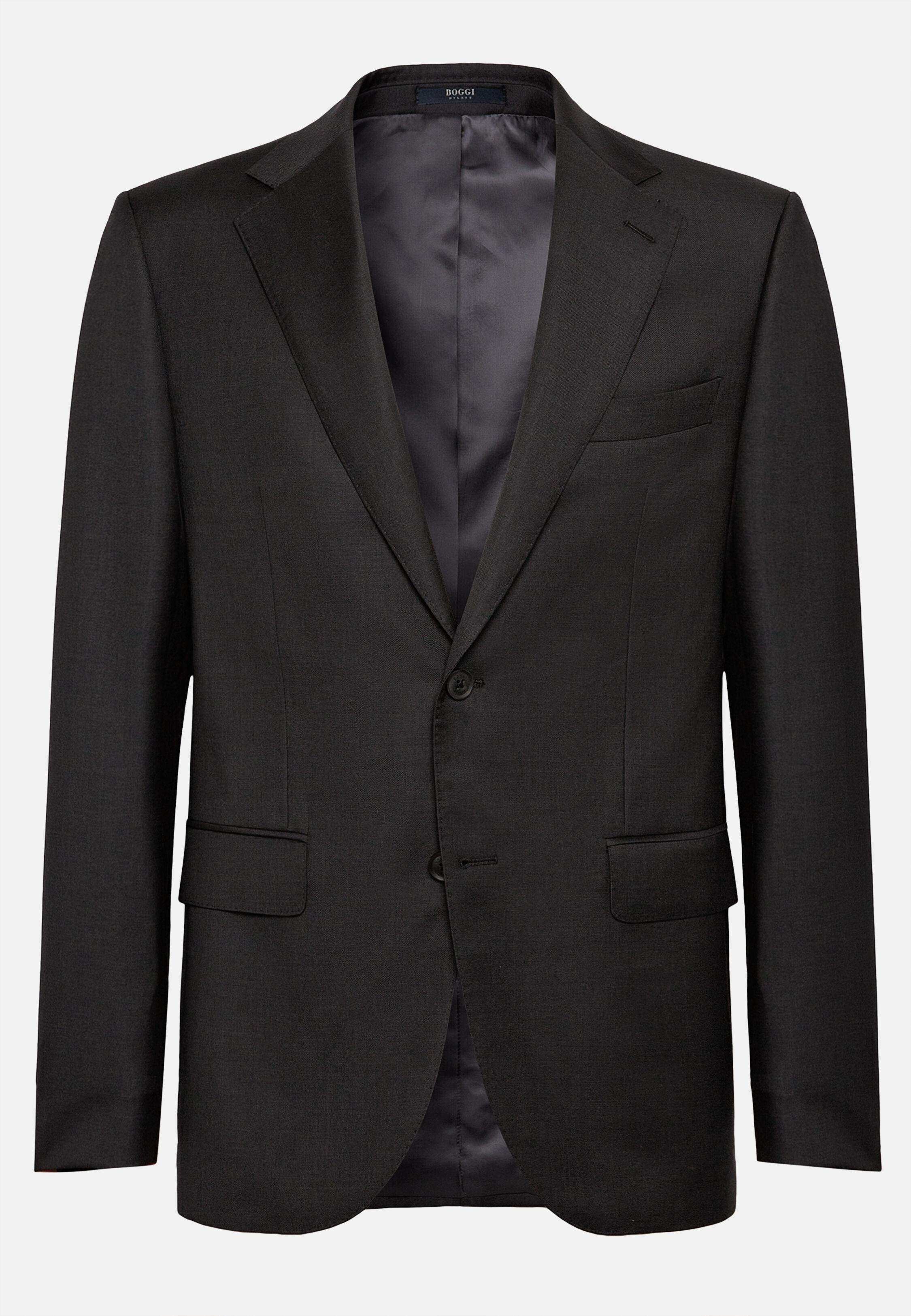 Jacket in Charcoal Grey Super 130 Wool, Charcoal, Charcoal, large image number 4