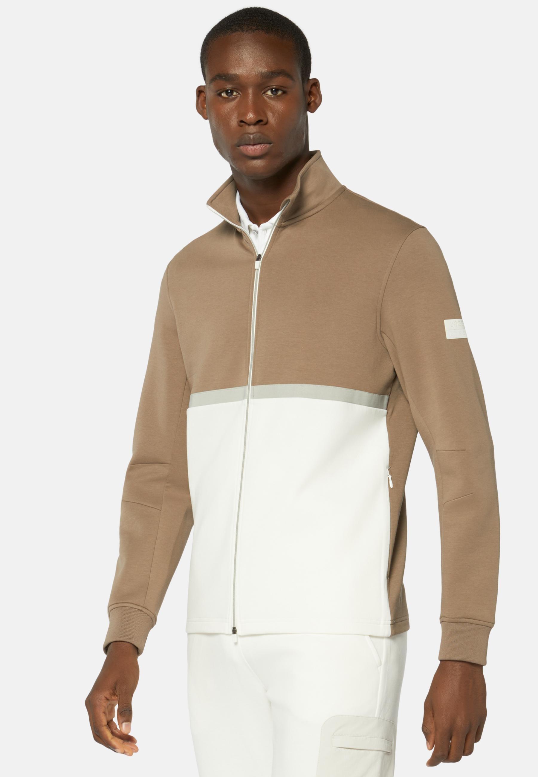 Men's Half Zip Hoodie In Light Recycled Scuba