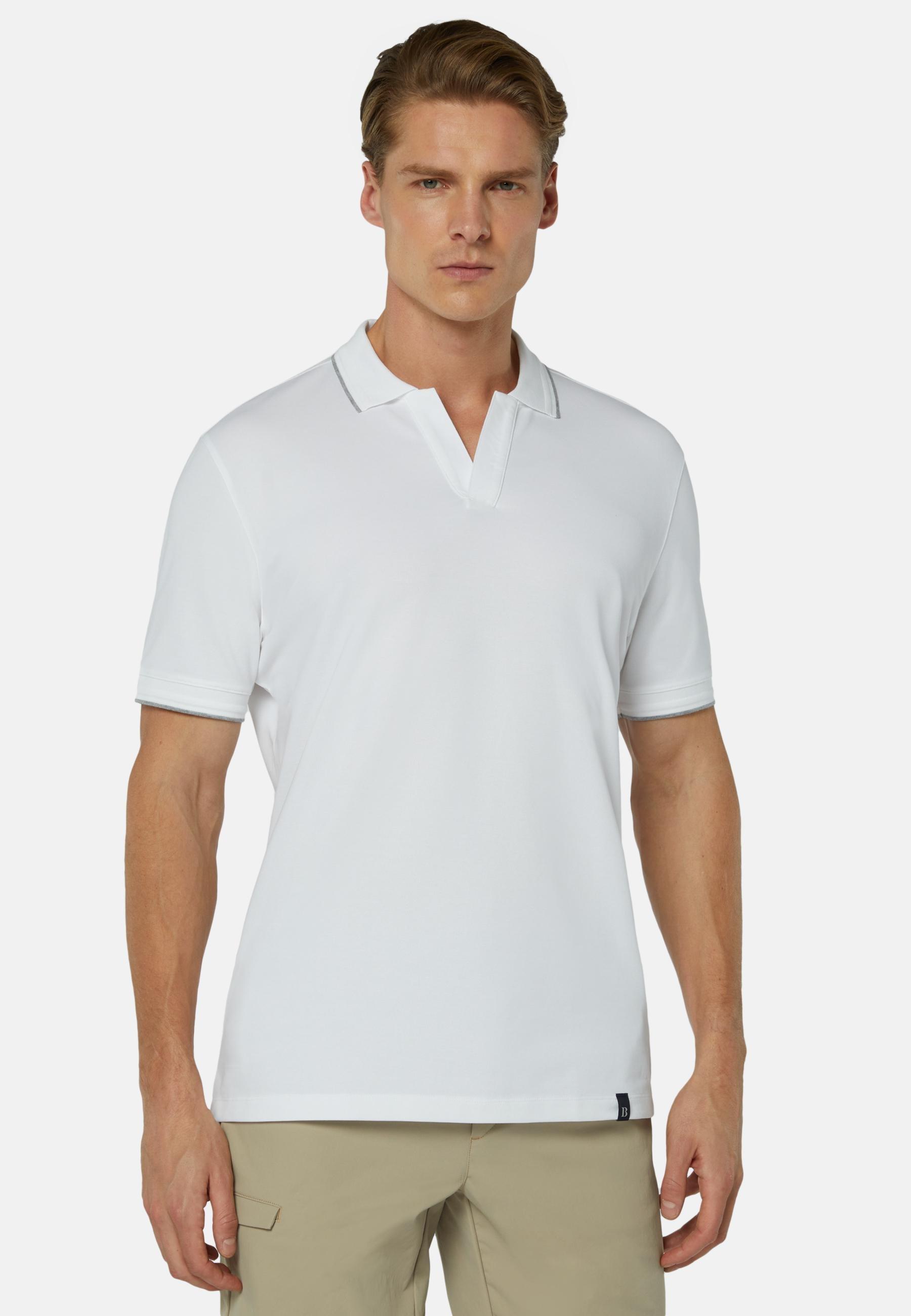 Boggi Milano - White Polo In Sustainable Performance Shirt