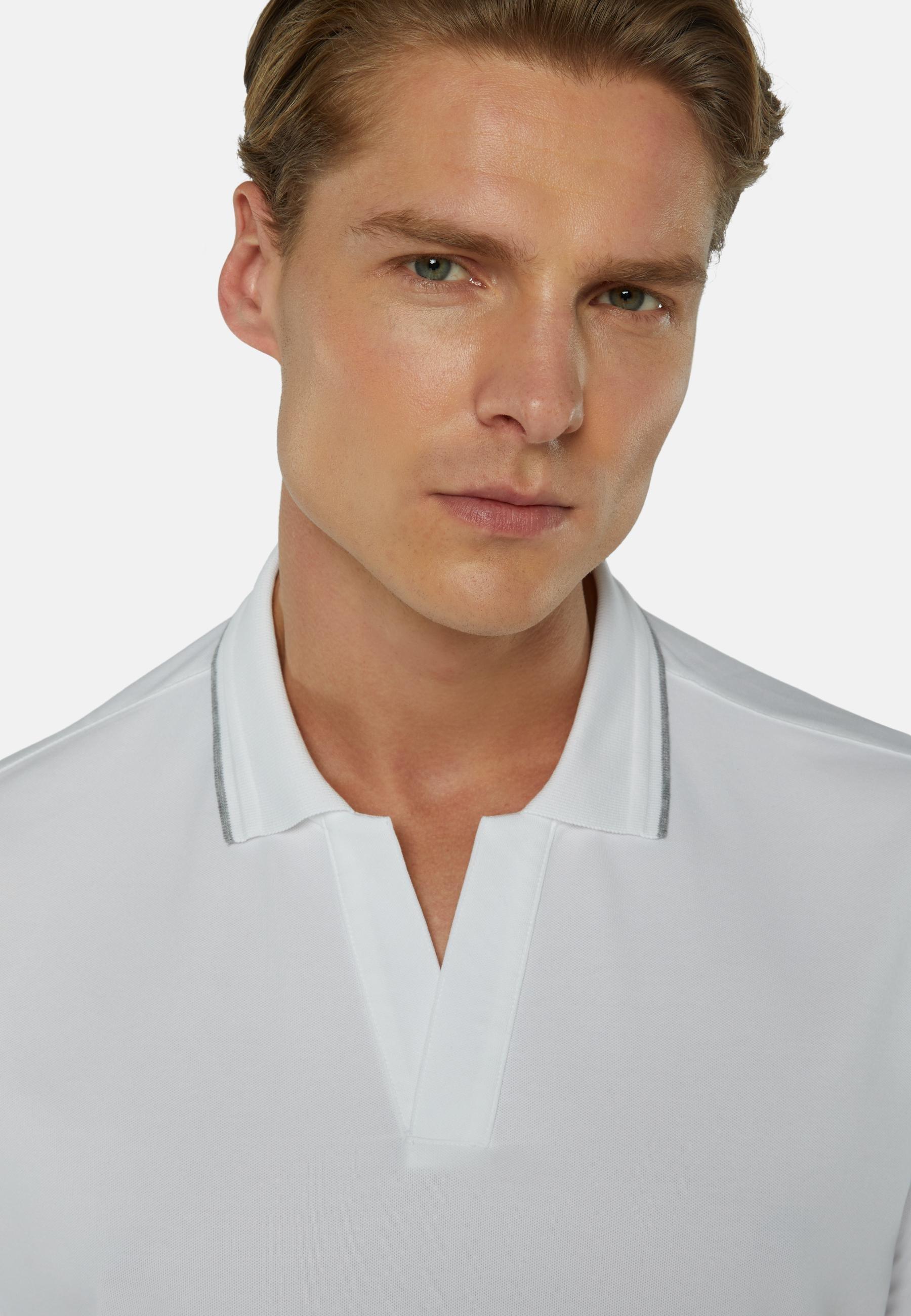 Boggi Milano - White Polo In Sustainable Performance Shirt