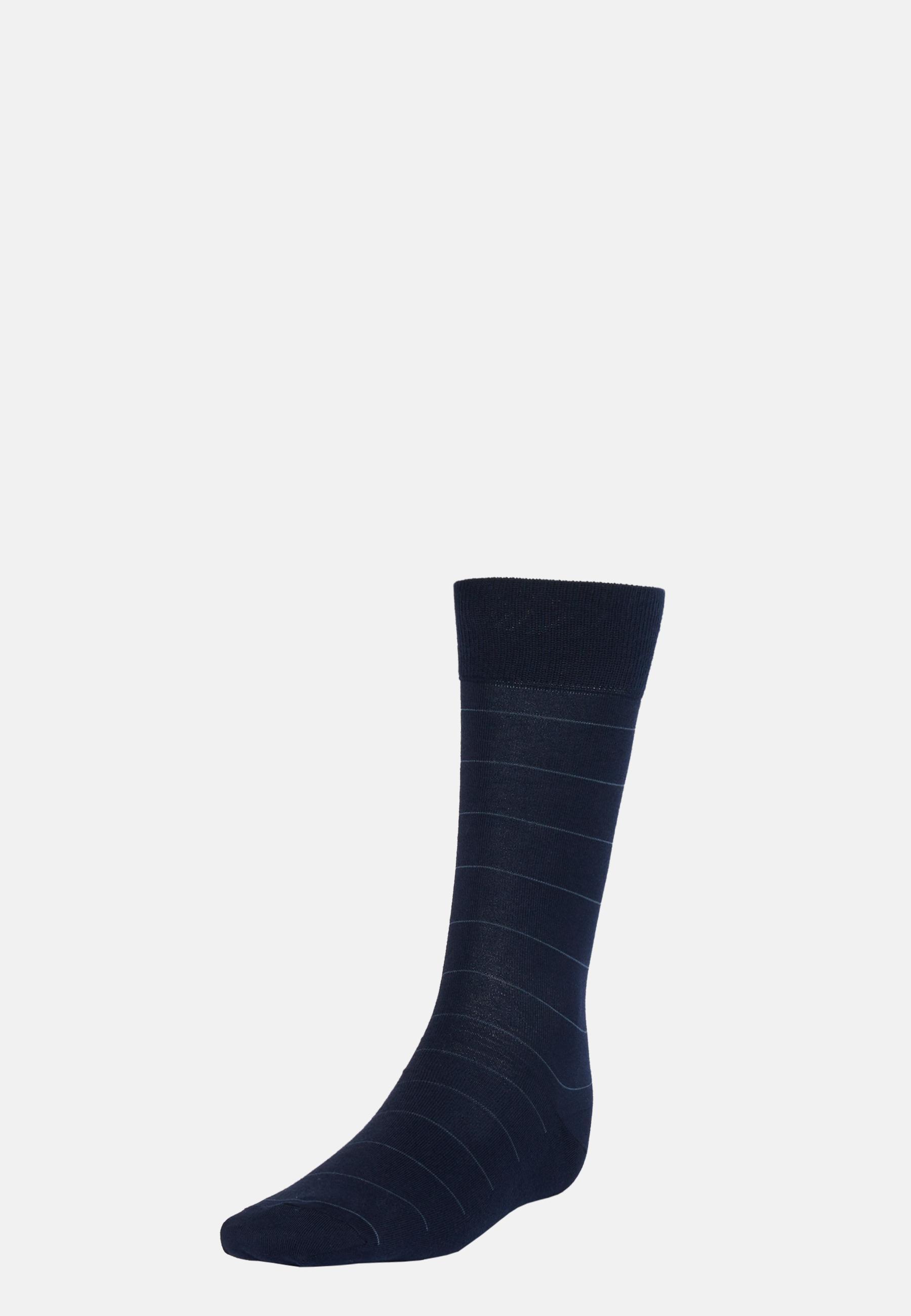 Navy Striped Organic Cotton Socks, , large image number 0
