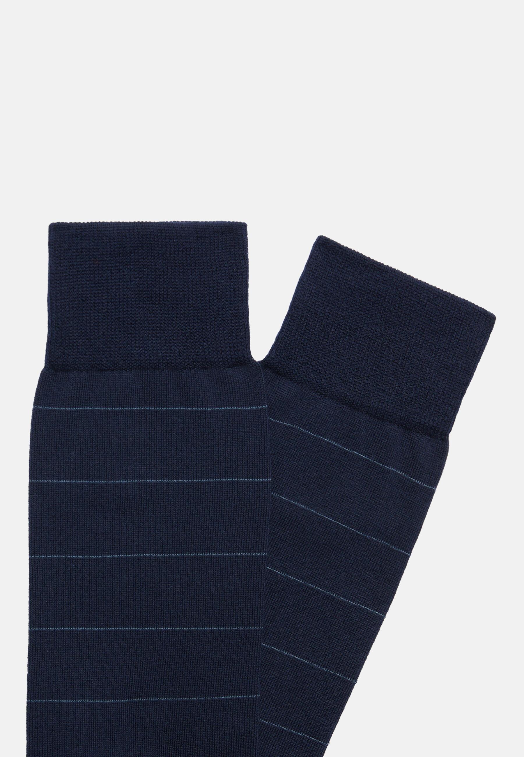 Navy Striped Organic Cotton Socks, , large image number 1